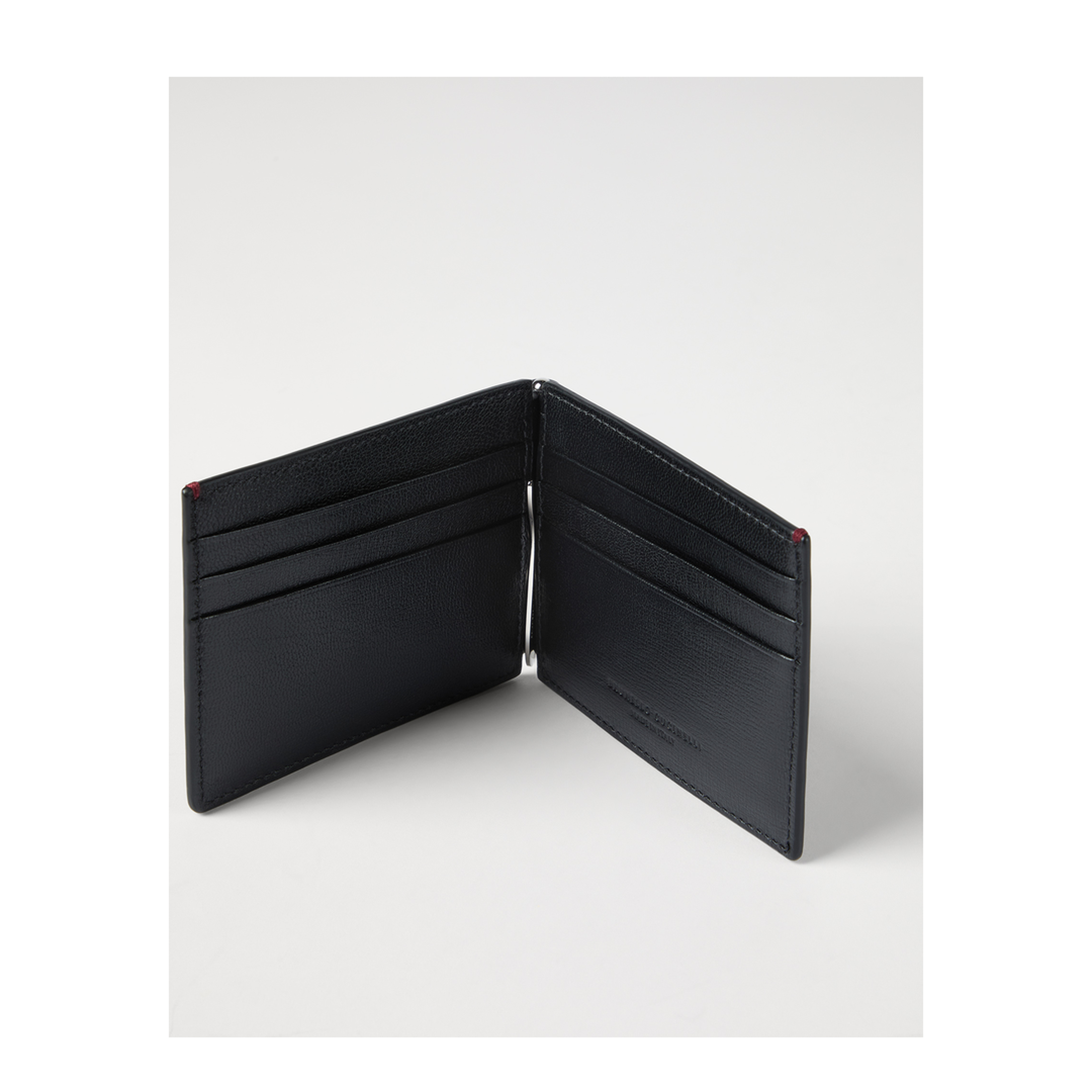 Grained Leather Money Clip Wallet - Image 3
