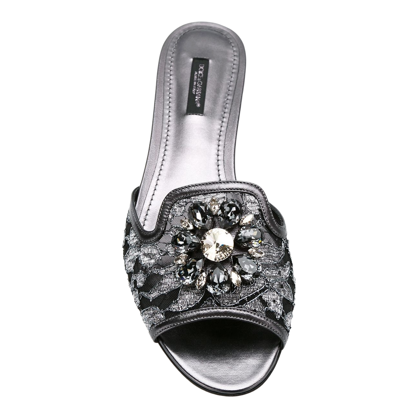 Crystal-Embellished Lace Sandals - Image 4