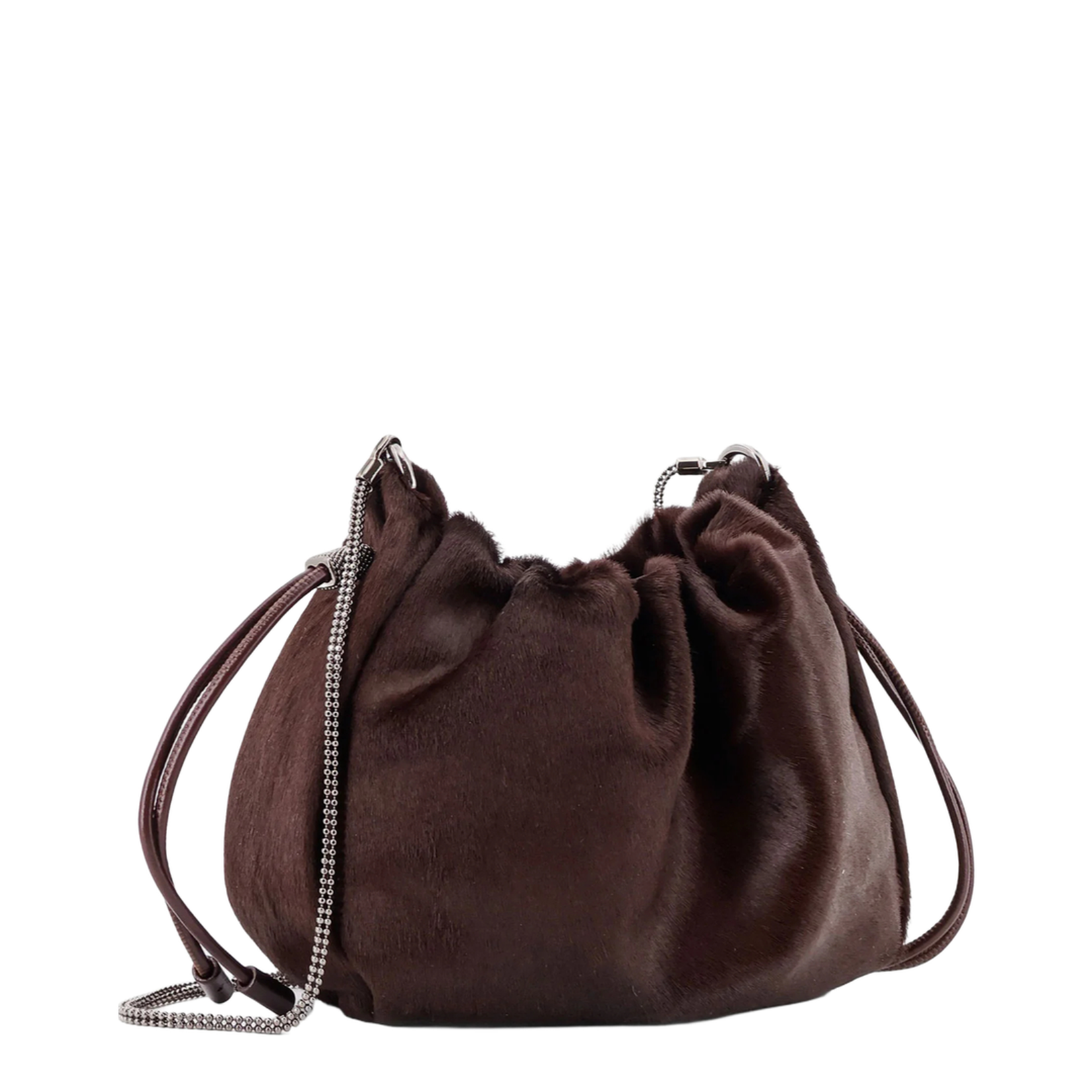 Chain Shoulder Bag with Drawstring Closure and Internal Pocket - Image 3
