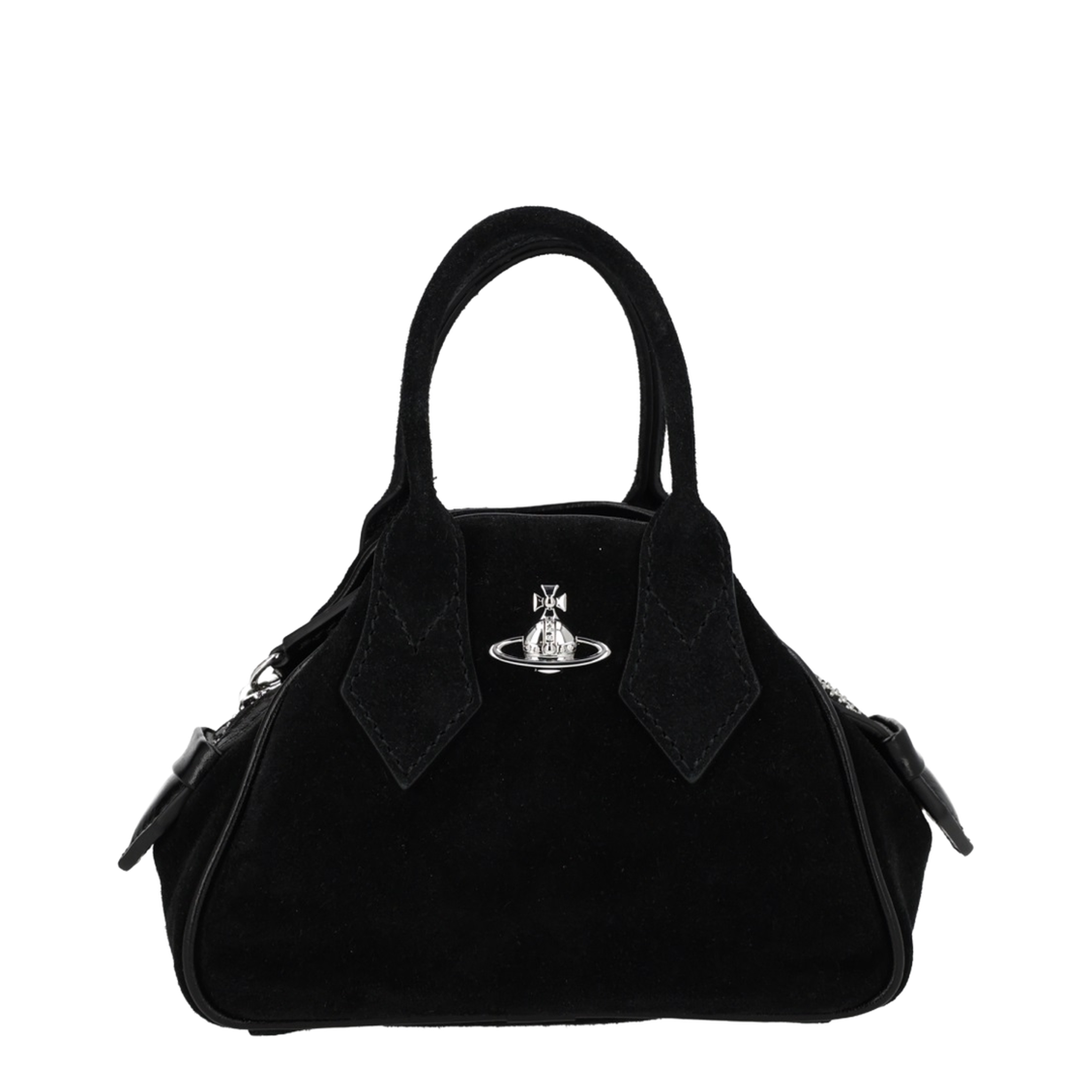Yasmine Mini Suede Leather Handbag - Black - Image 1