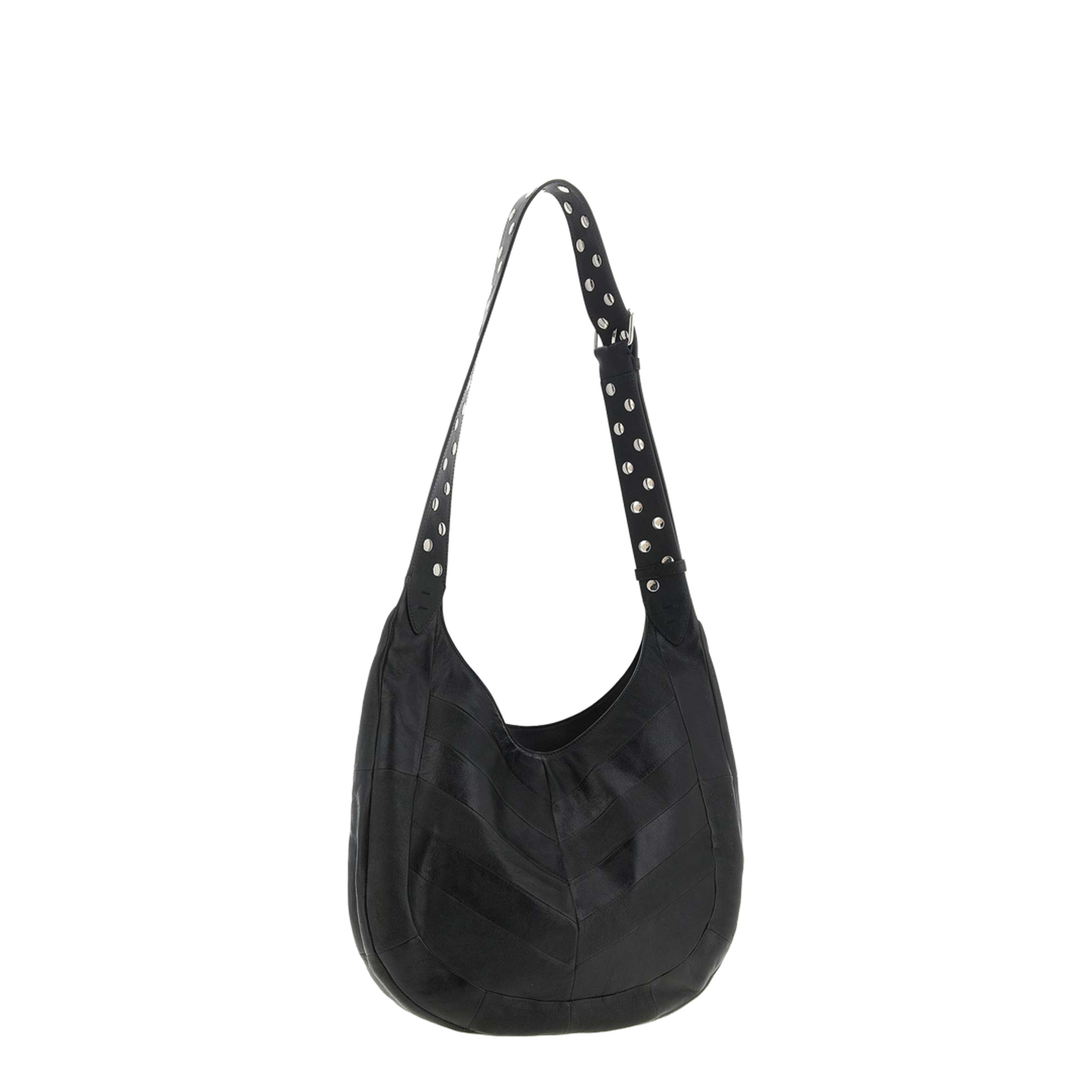 VLogo Signature Medium Calfskin Hobo Bag - Black - Image 2