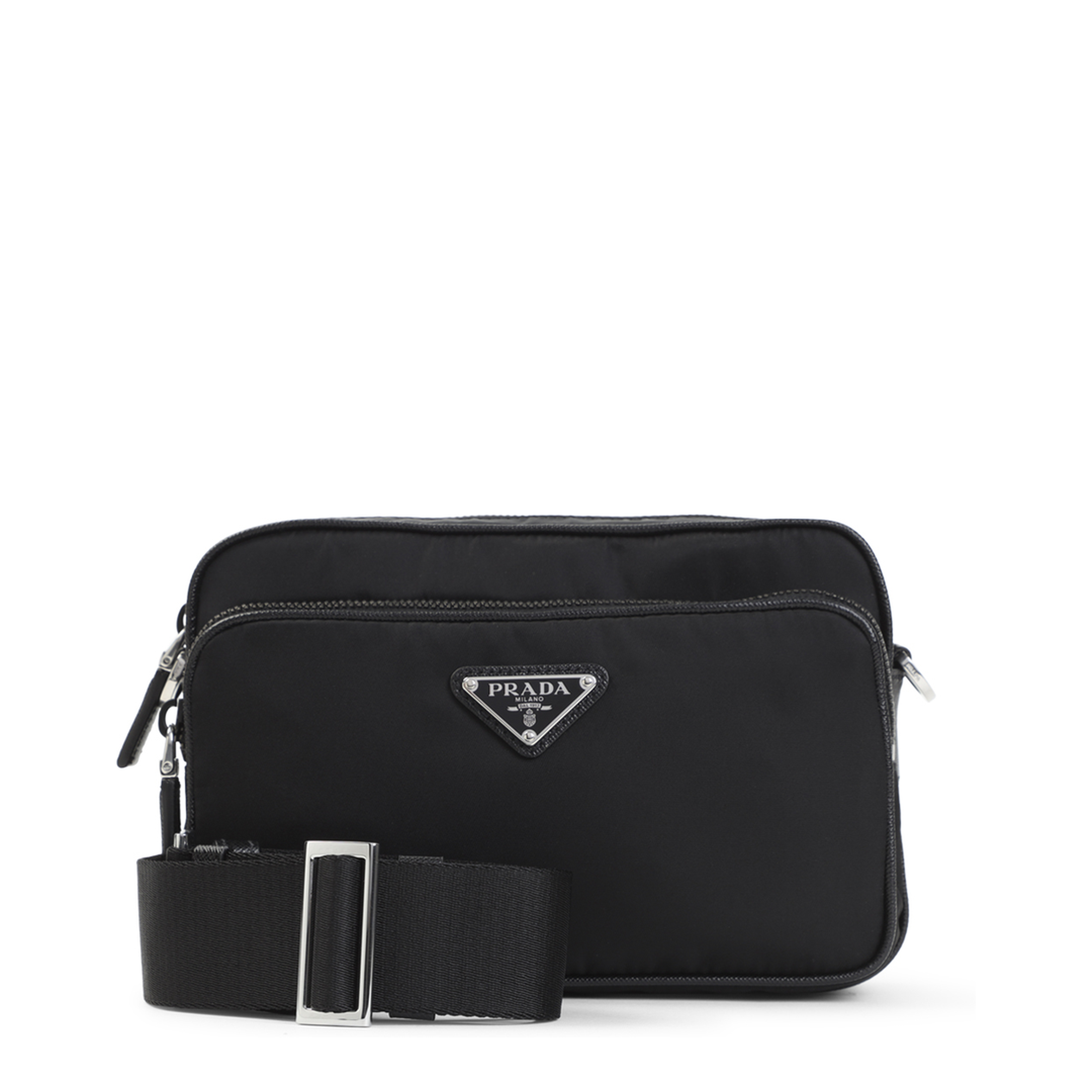 Re-Nylon and Saffiano Leather Messenger Bag - Nero - Image 2