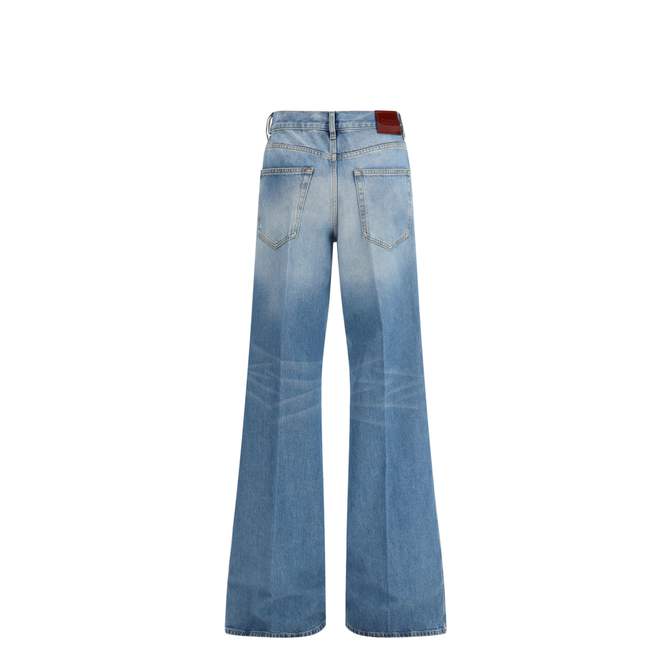 Cotton Denim Flare Jeans - Image 2