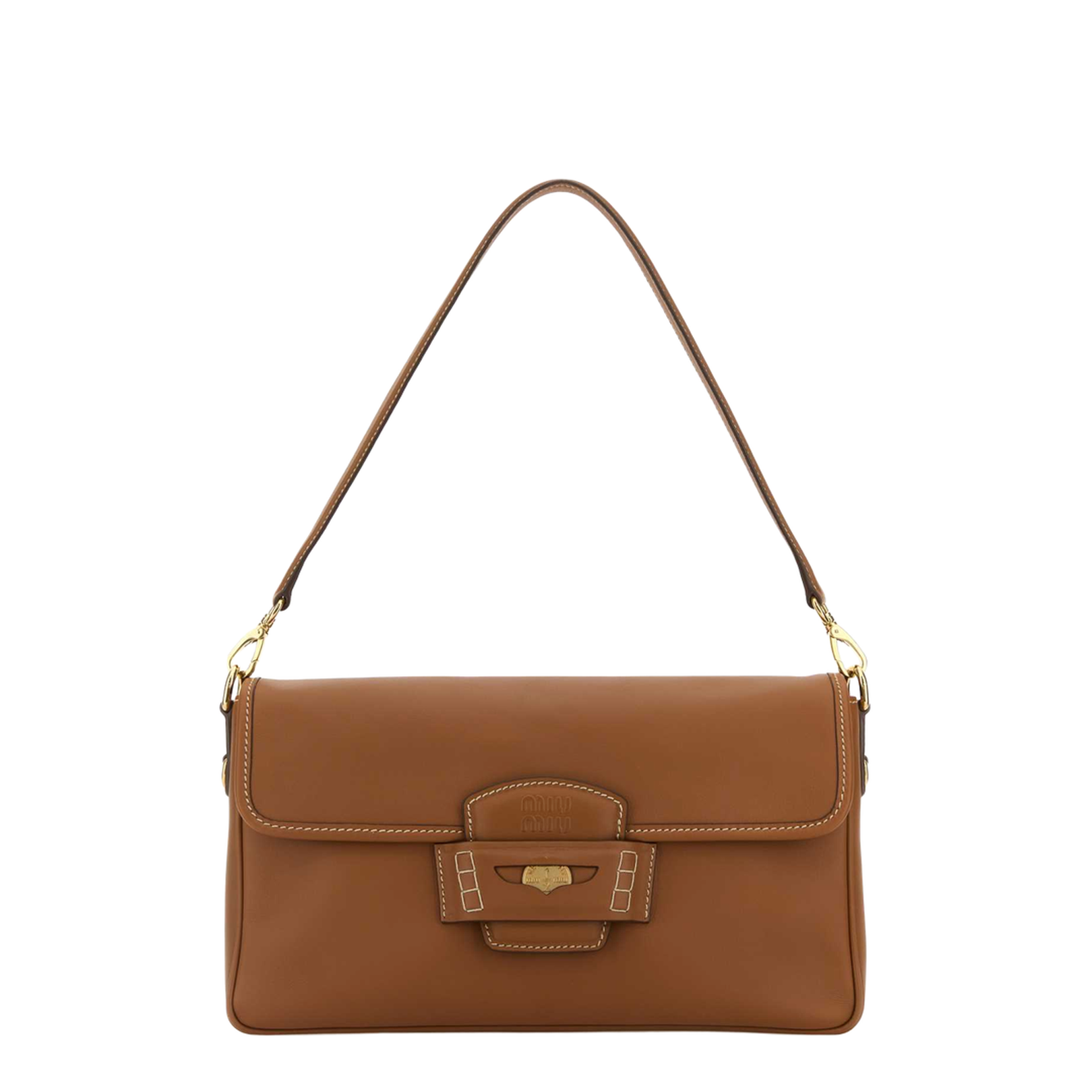 Calfskin Shoulder Bag - Caramel - Image 1