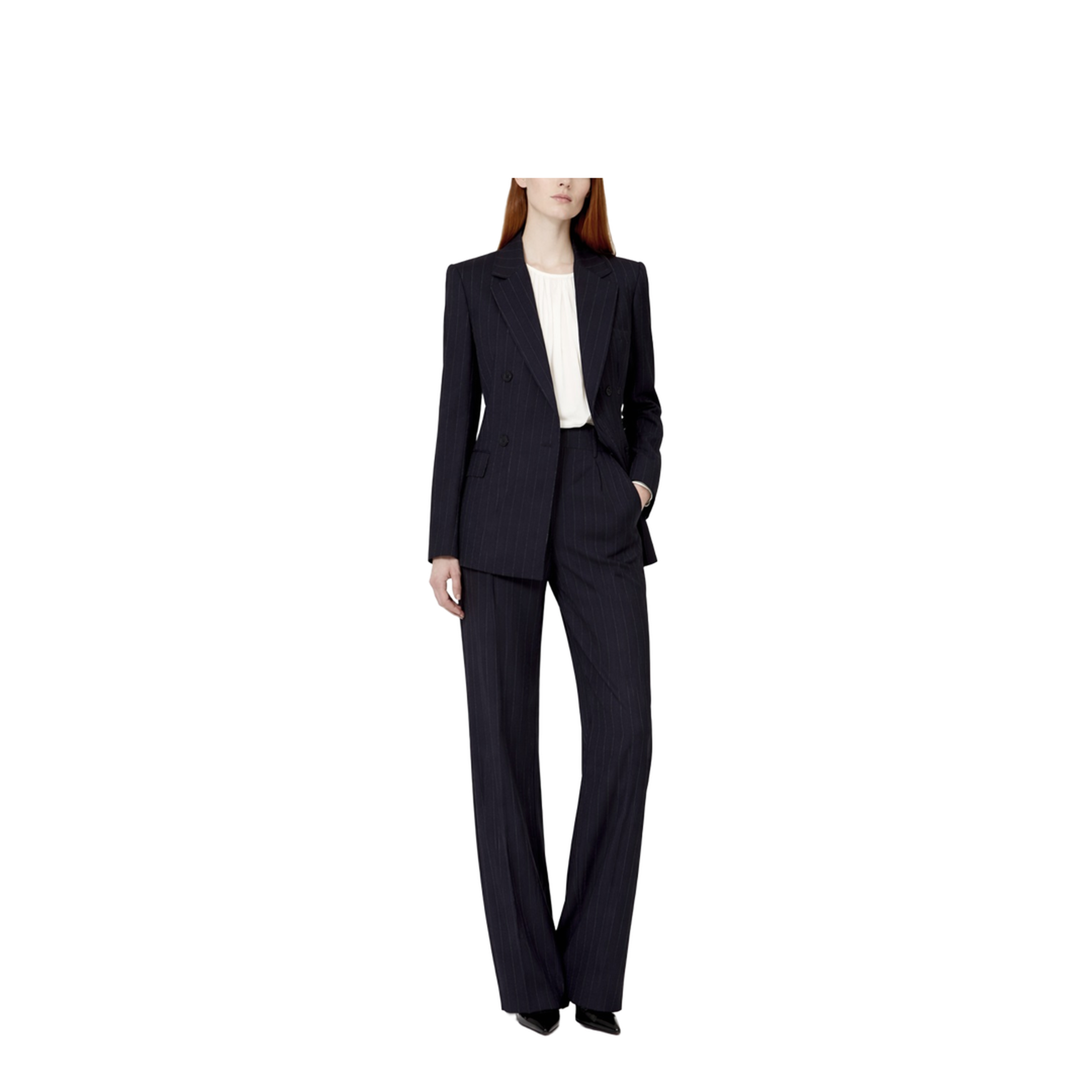 Pinstripe Double-Breasted Blazer - Image 2