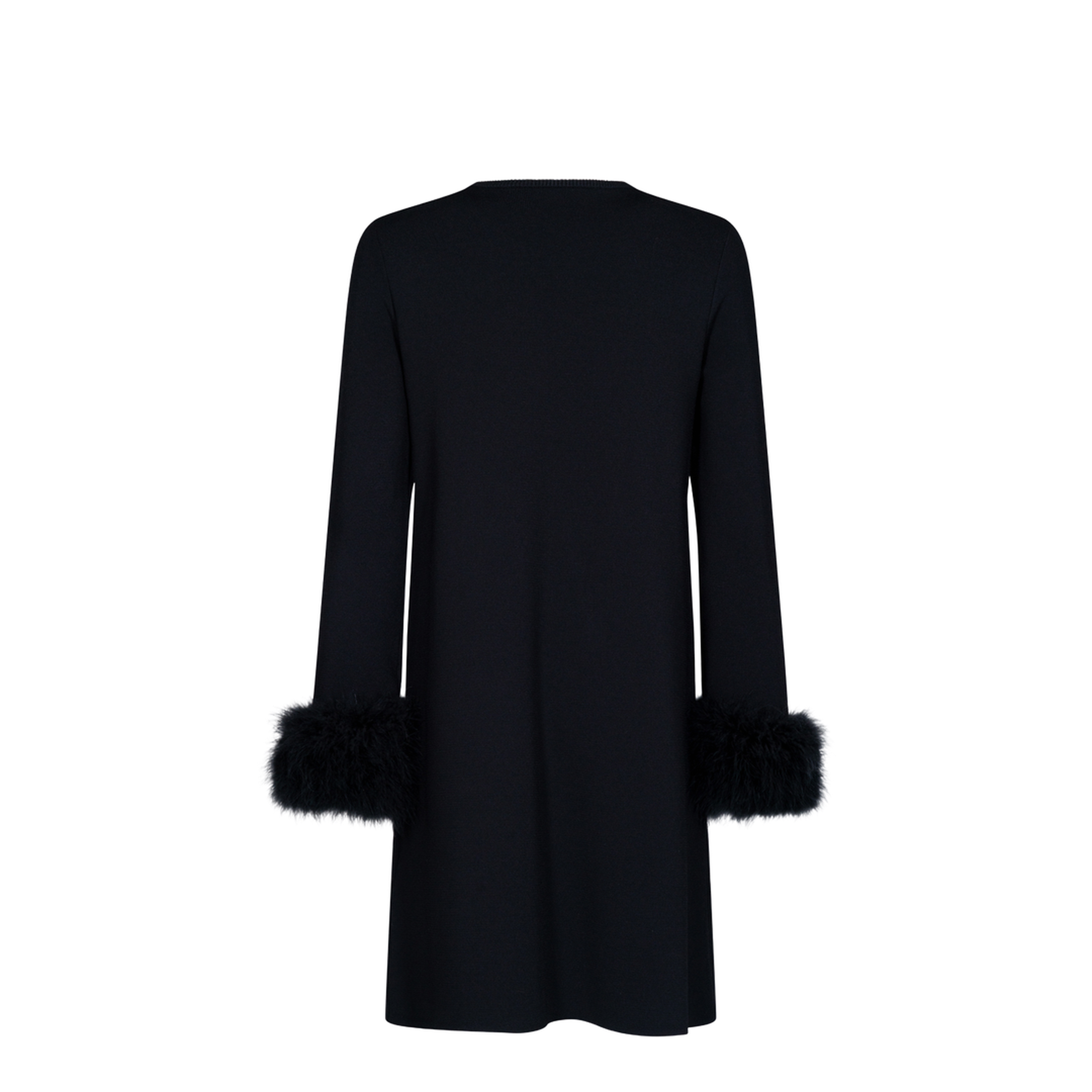 V Logo and Feather-Detail Knitted Dress - Image 2