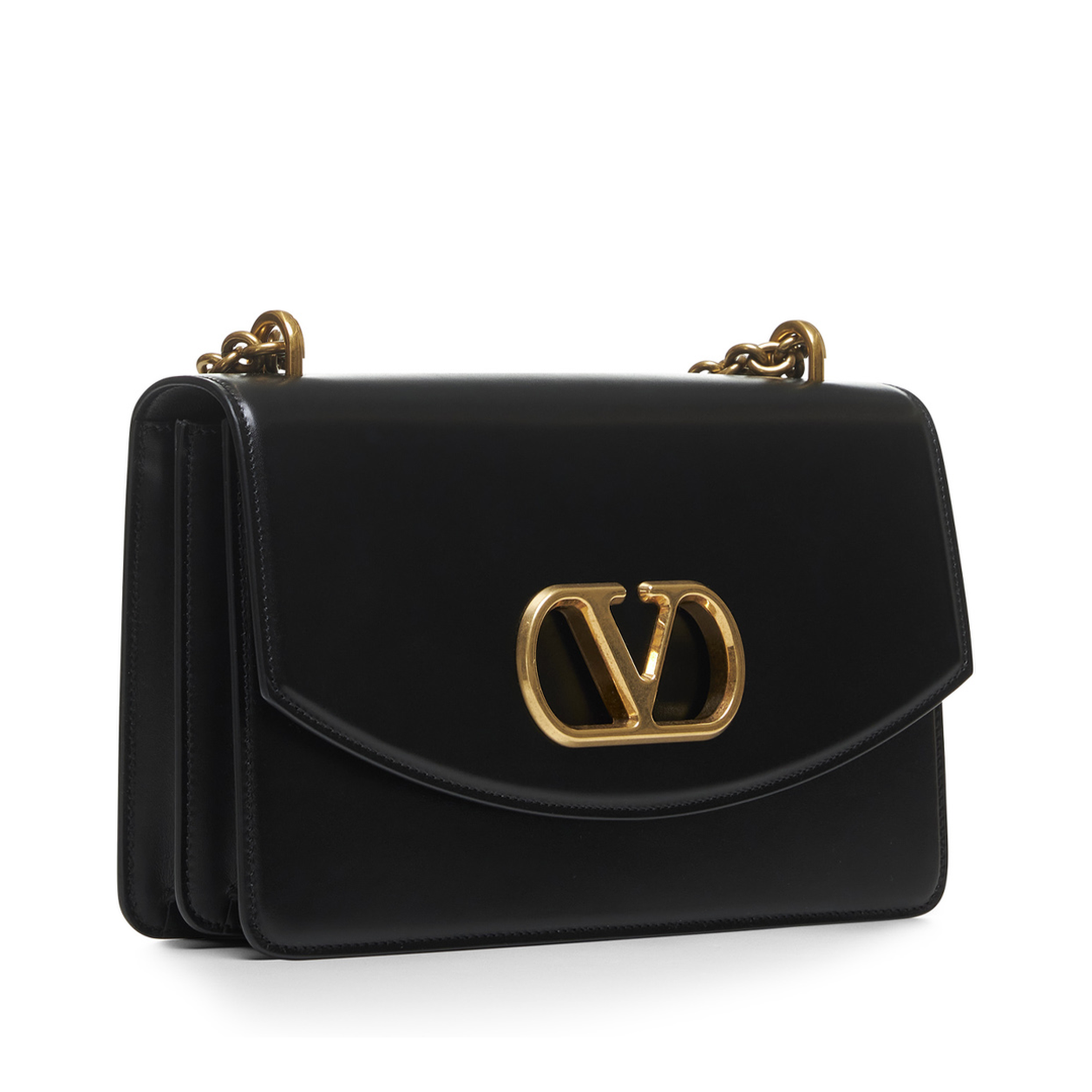 Vain Shiny Calfskin Shoulder Bag - Black - Image 2