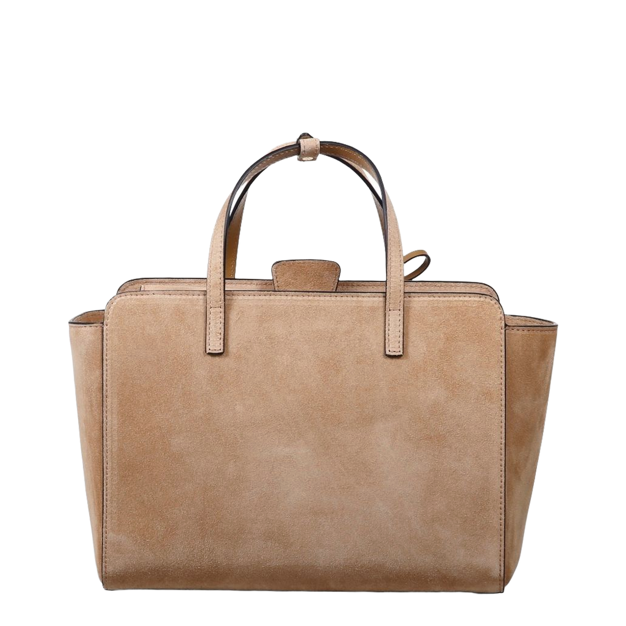 Flap Pocket Medium Calfskin Tote - Brown - Image 4
