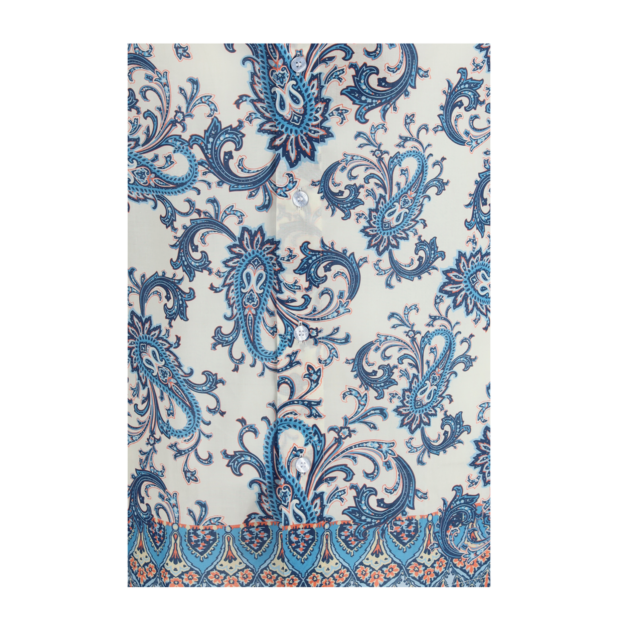 Cotton Shirt With Floral And Paisley Motif - Image 3