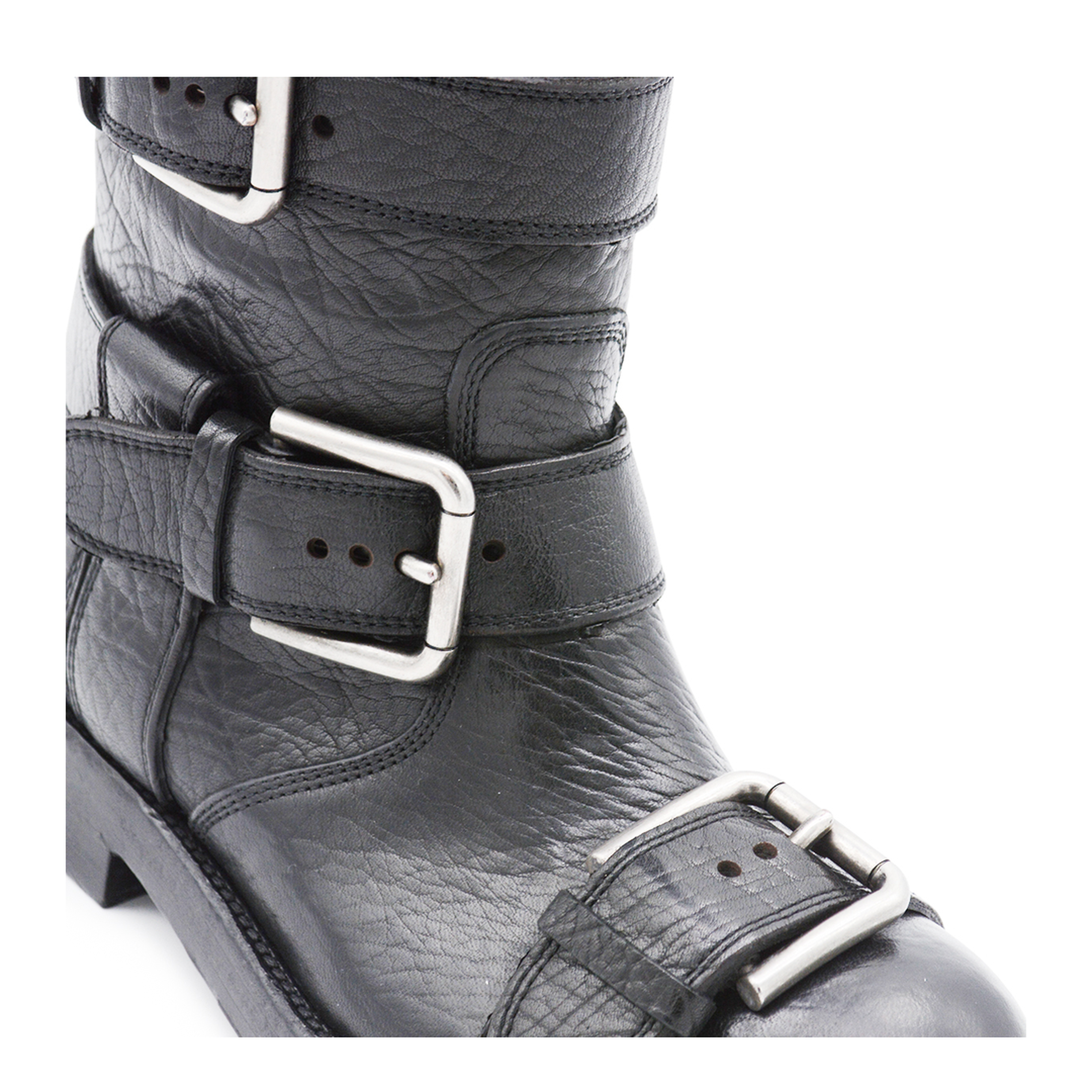 Black leather boots with straps - Image 7