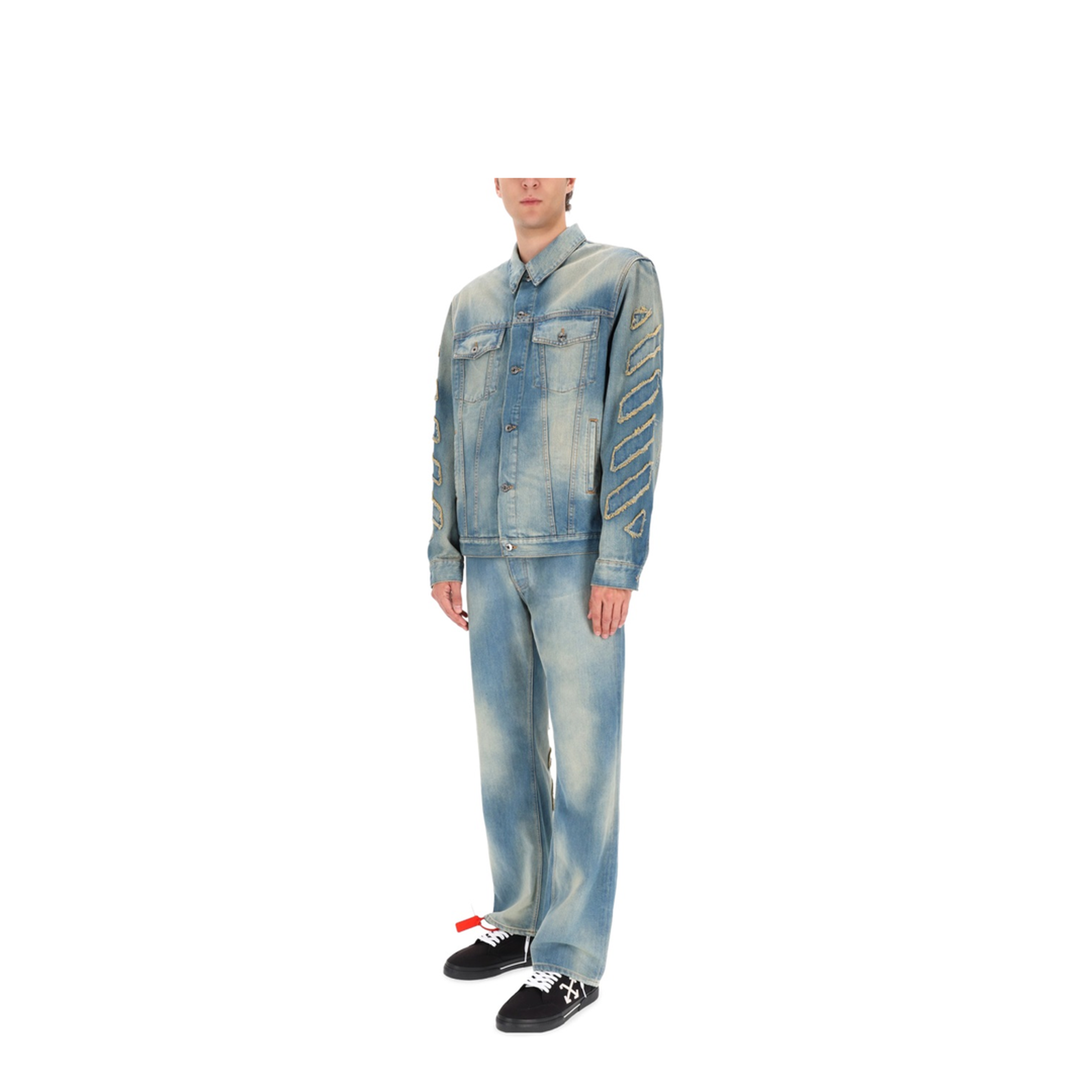 Diagonal Raw Patch Skate Denim Jacket - Image 2