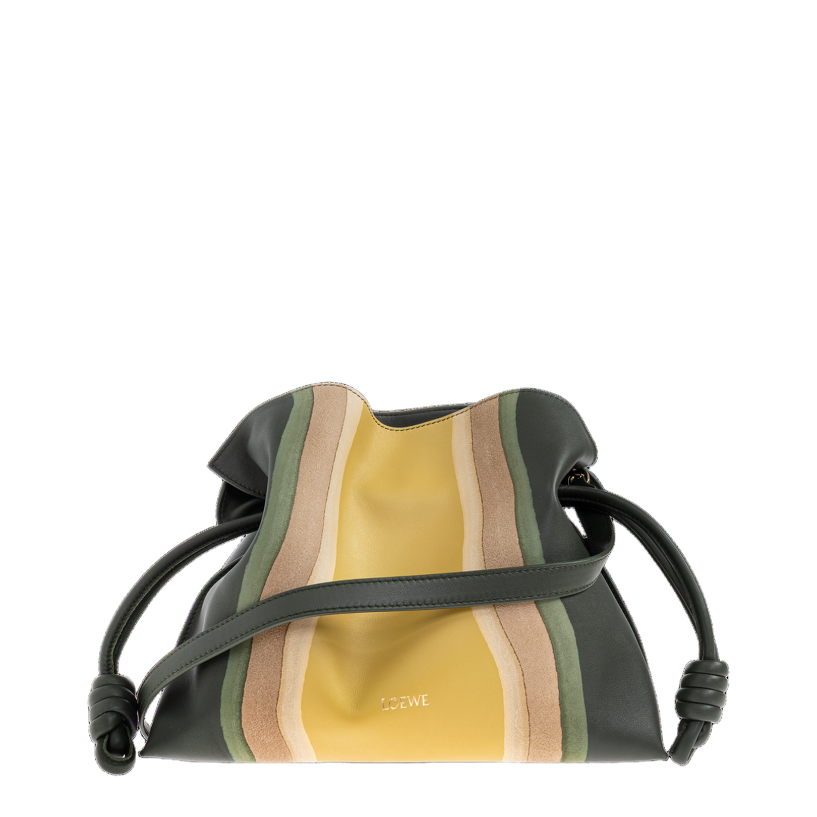 Flamenco Medium Leather Clutch Bag - Green - Image 1