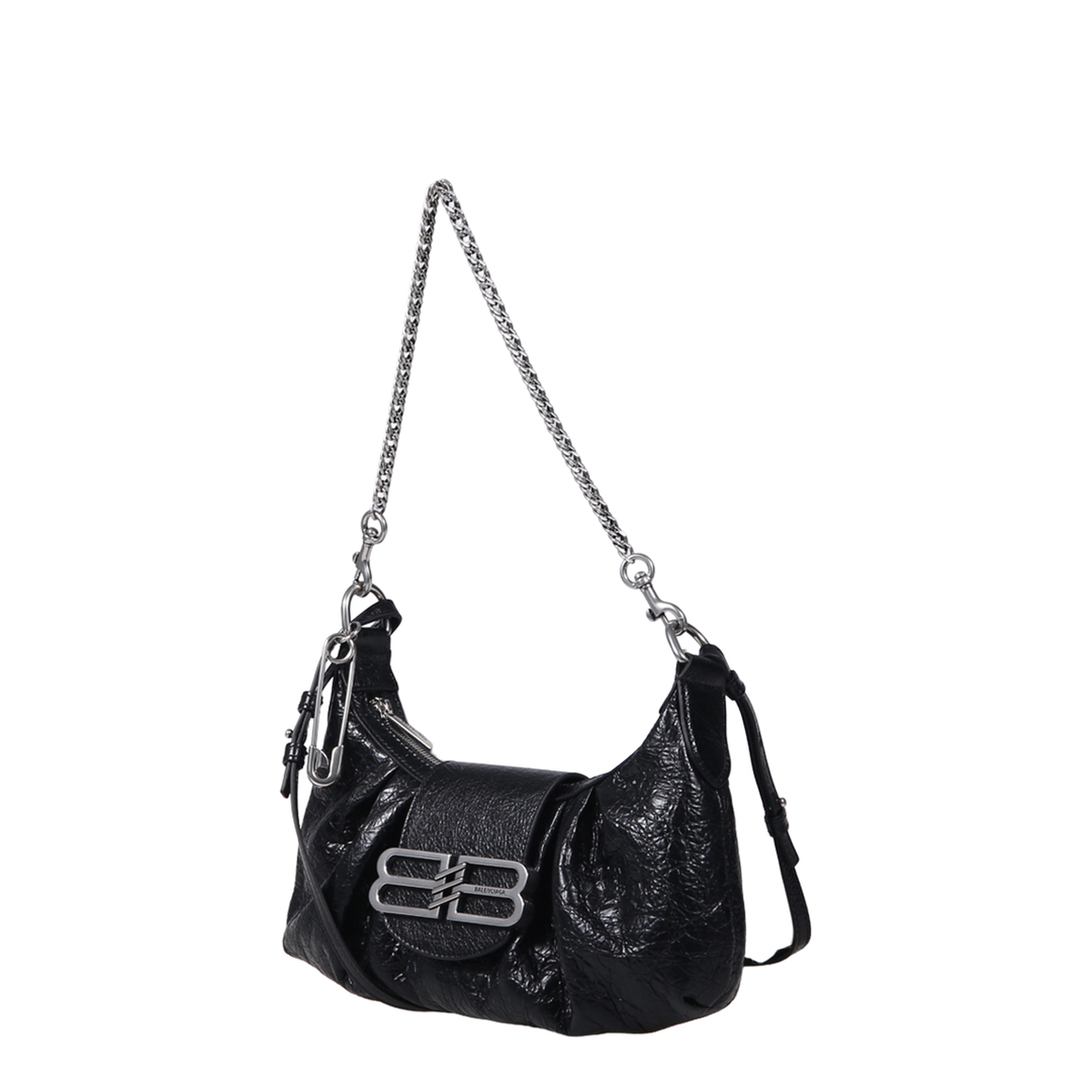 Pamela Small Arena Lambskin Shoulder Bag - Black - Image 2