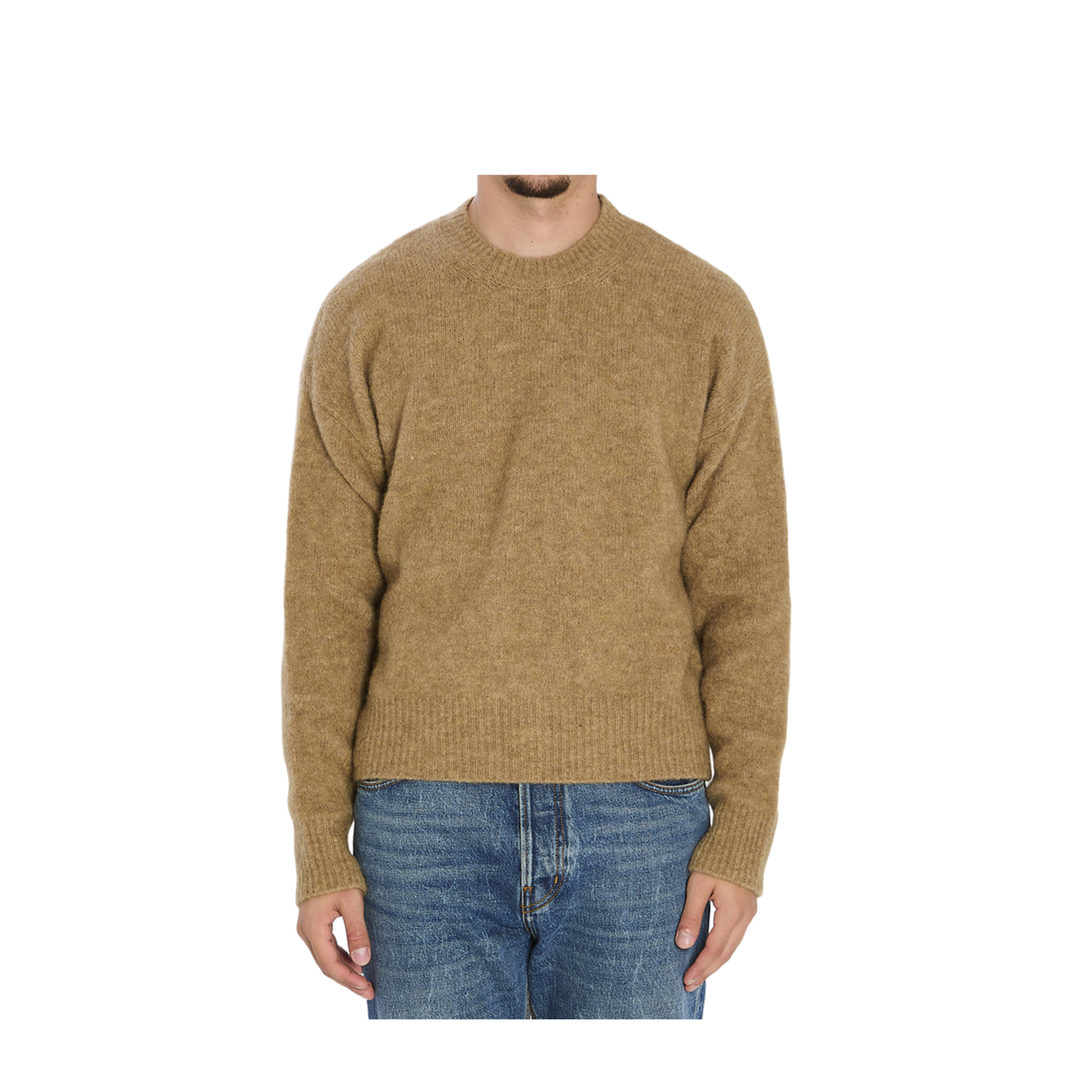Crew Neck Alpaca Wool Sweater - Image 1