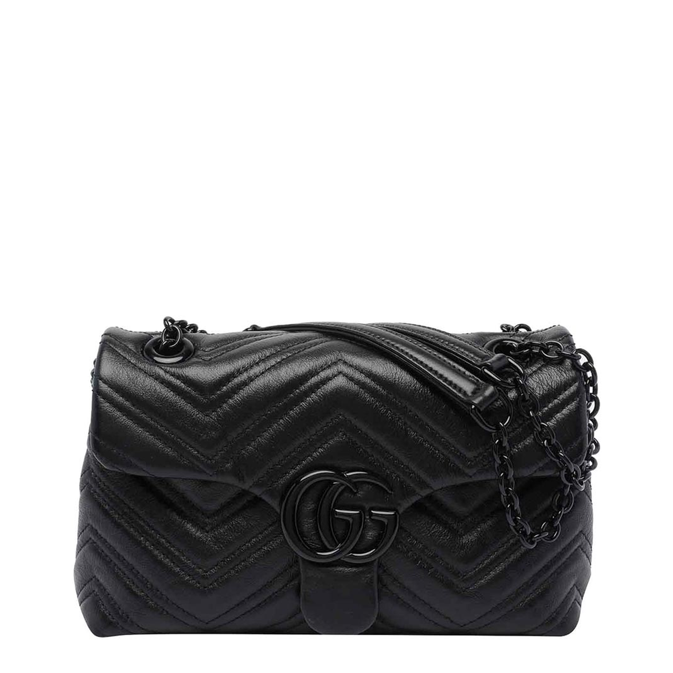 GG Marmont Small Matelassé Leather Shoulder Bag - Black - Image 1