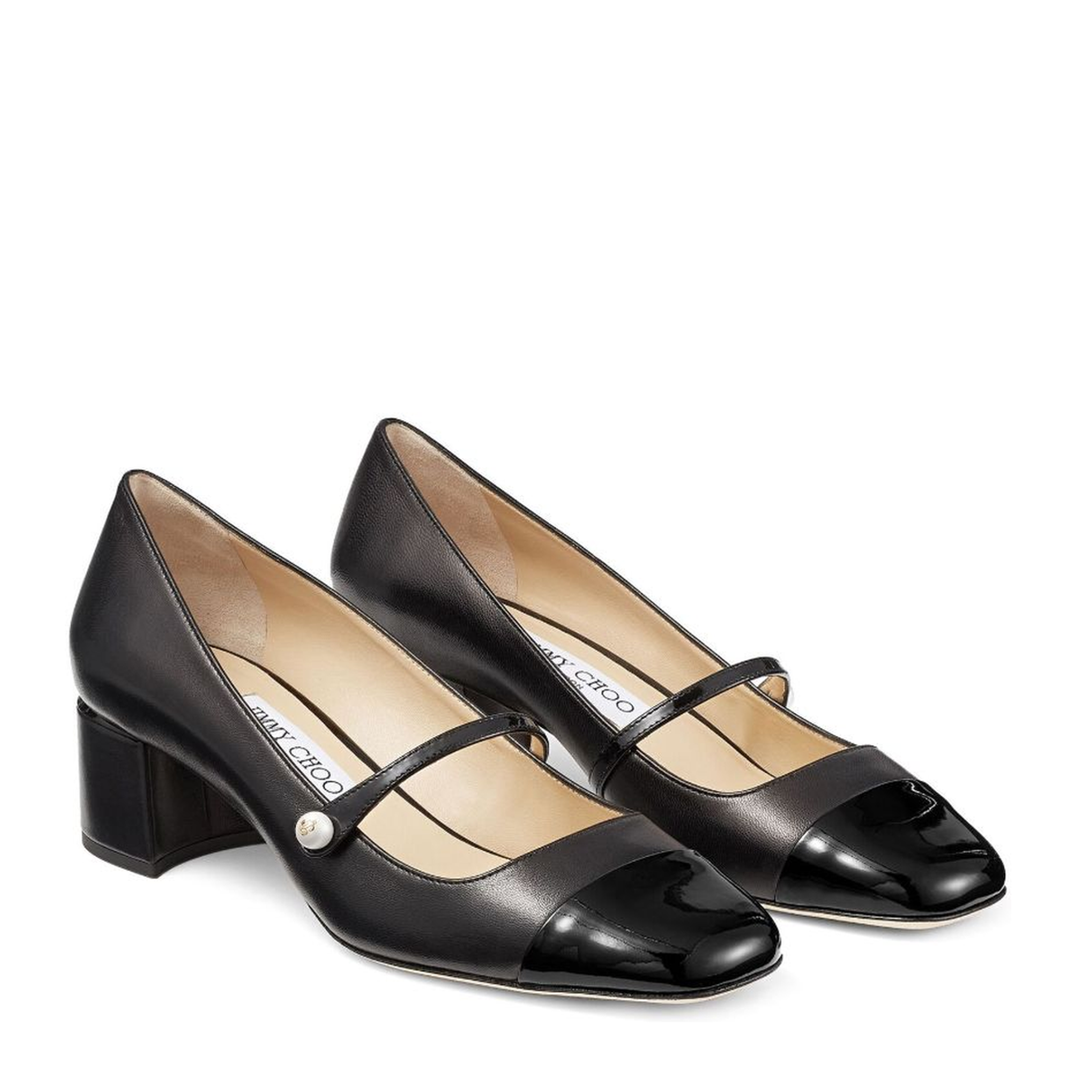 Black Nappa and Patent Leather Pumps - Image 6