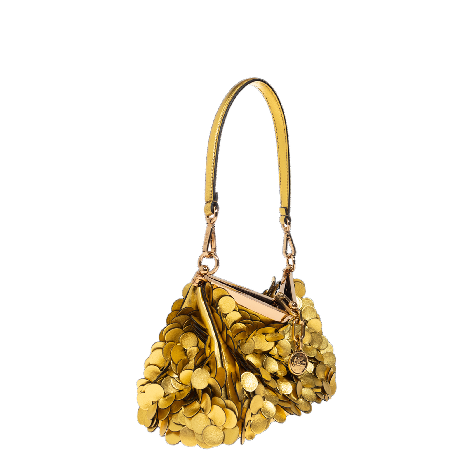 Small Leather Vela Bag with Laminated Sequins - Image 4
