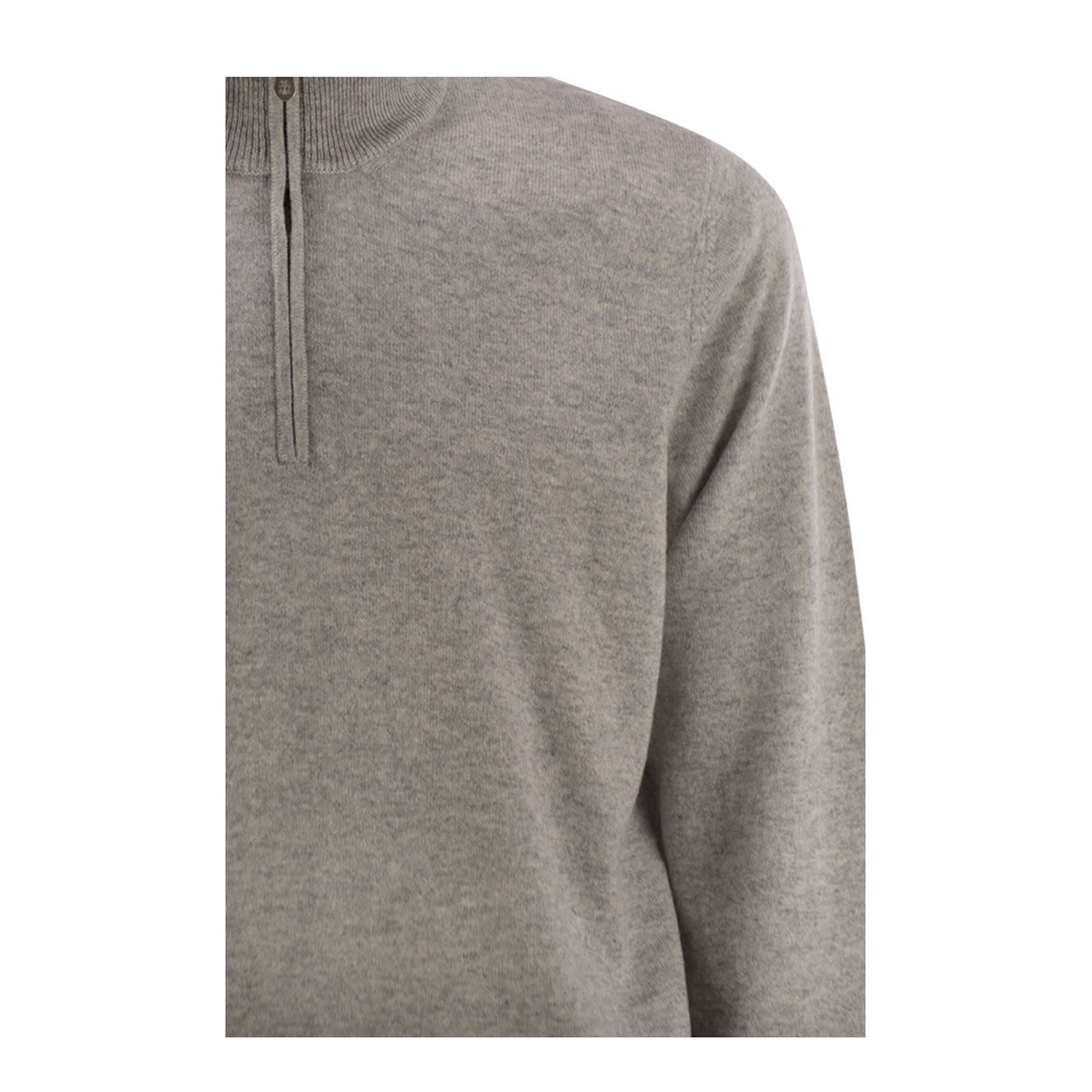 High-necked cashmere sweater with zip opening - Image 3