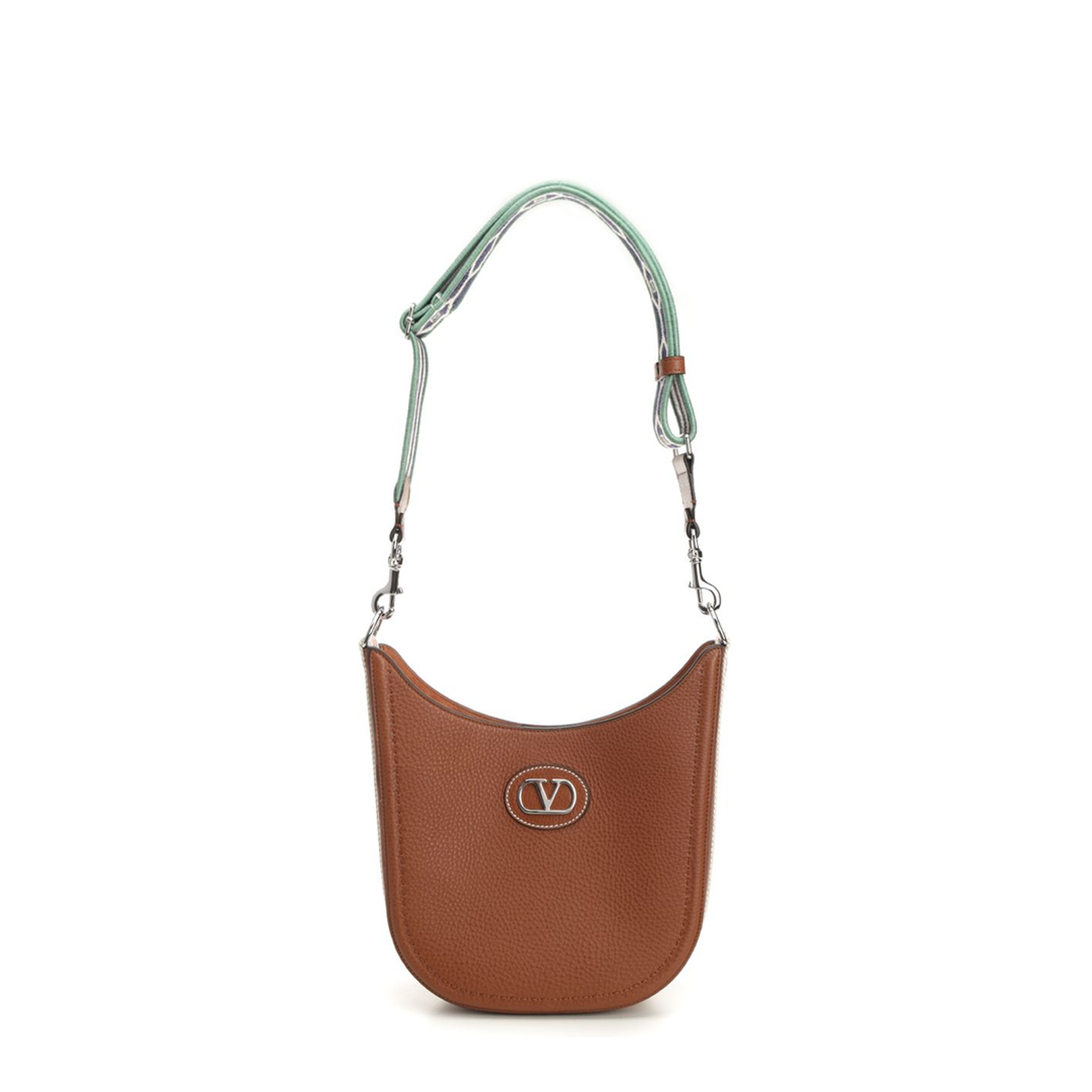 VLogo Signature Calfskin Shoulder Bag - Ivory Navy - Image 3