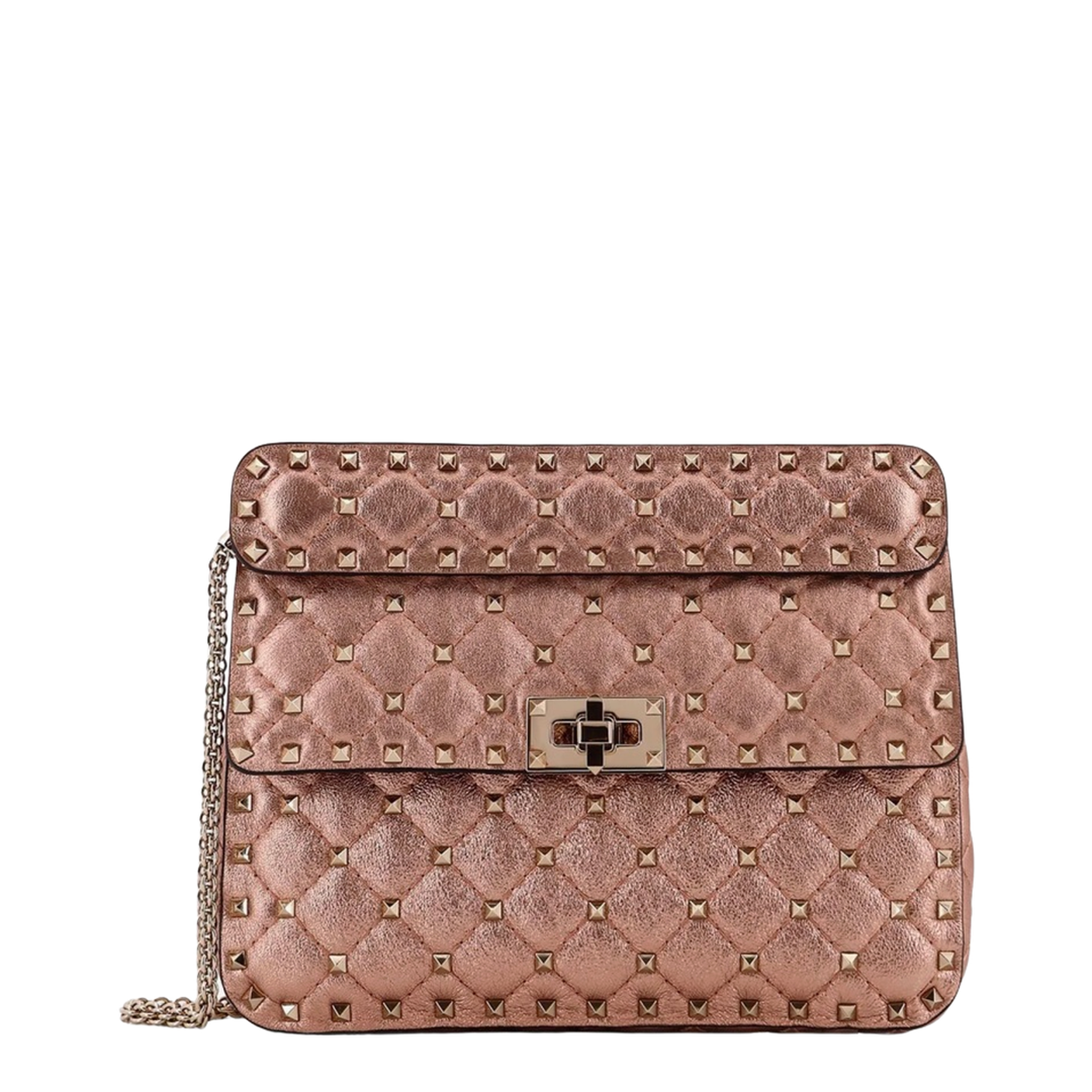 Medium Shoulder Bag Rockstud Spike Nappa Laminata Platinum Studs - Image 1