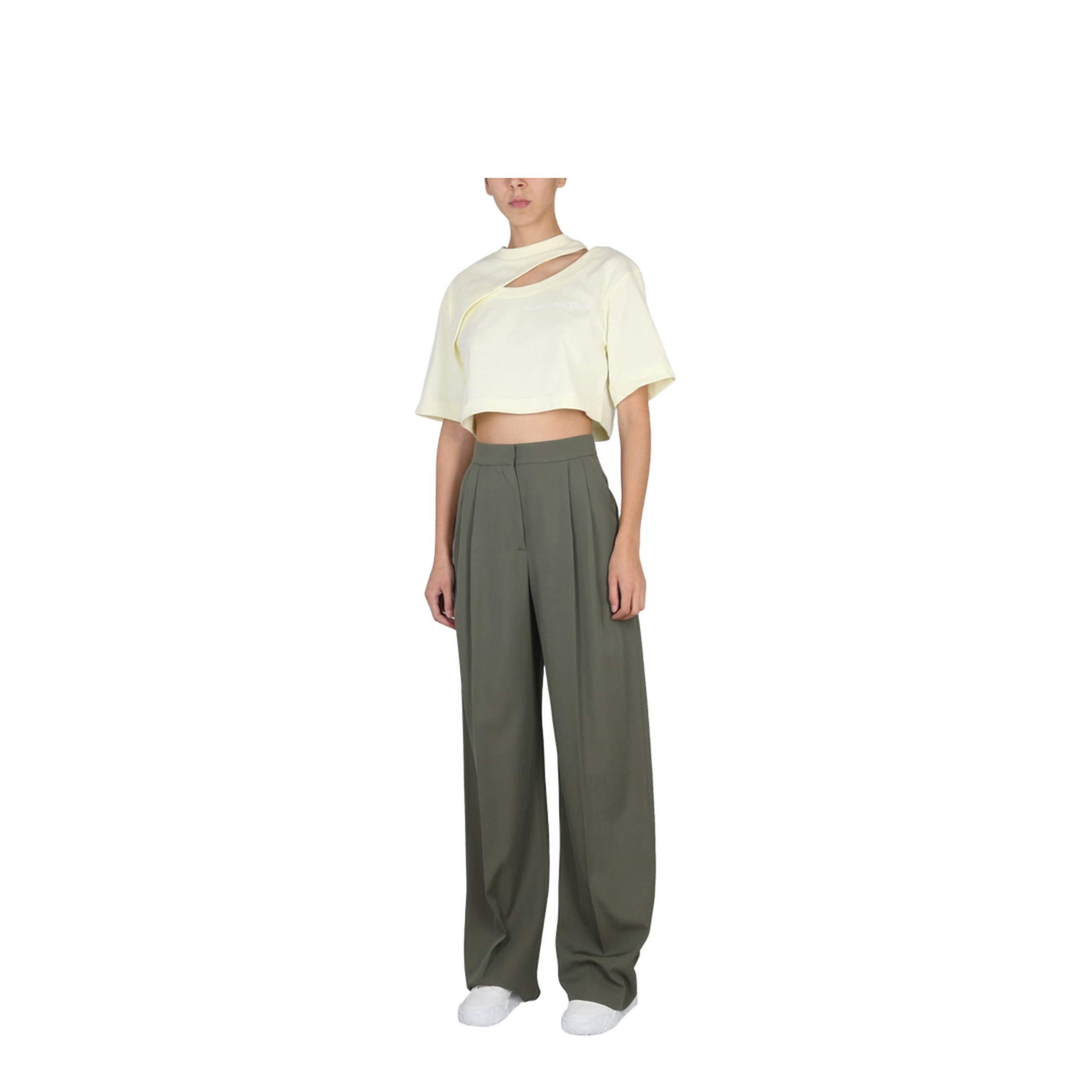 Wide Leg Trousers - Dark Green - Image 2