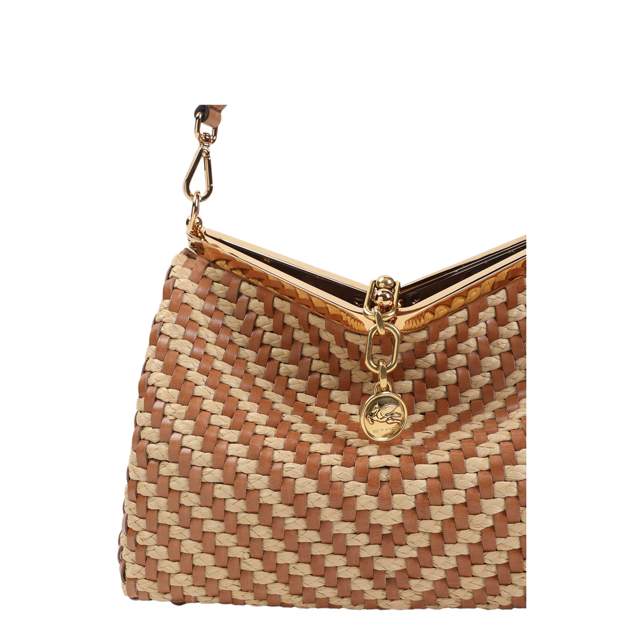 Vela Medium Woven Leather Shoulder Bag - Light Brown (Beige) - Image 5