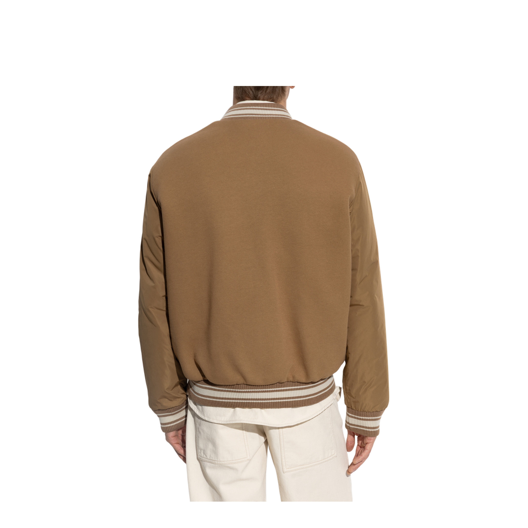 Camel Beige Vennes Reversible Down Bomber Jacket - Image 5