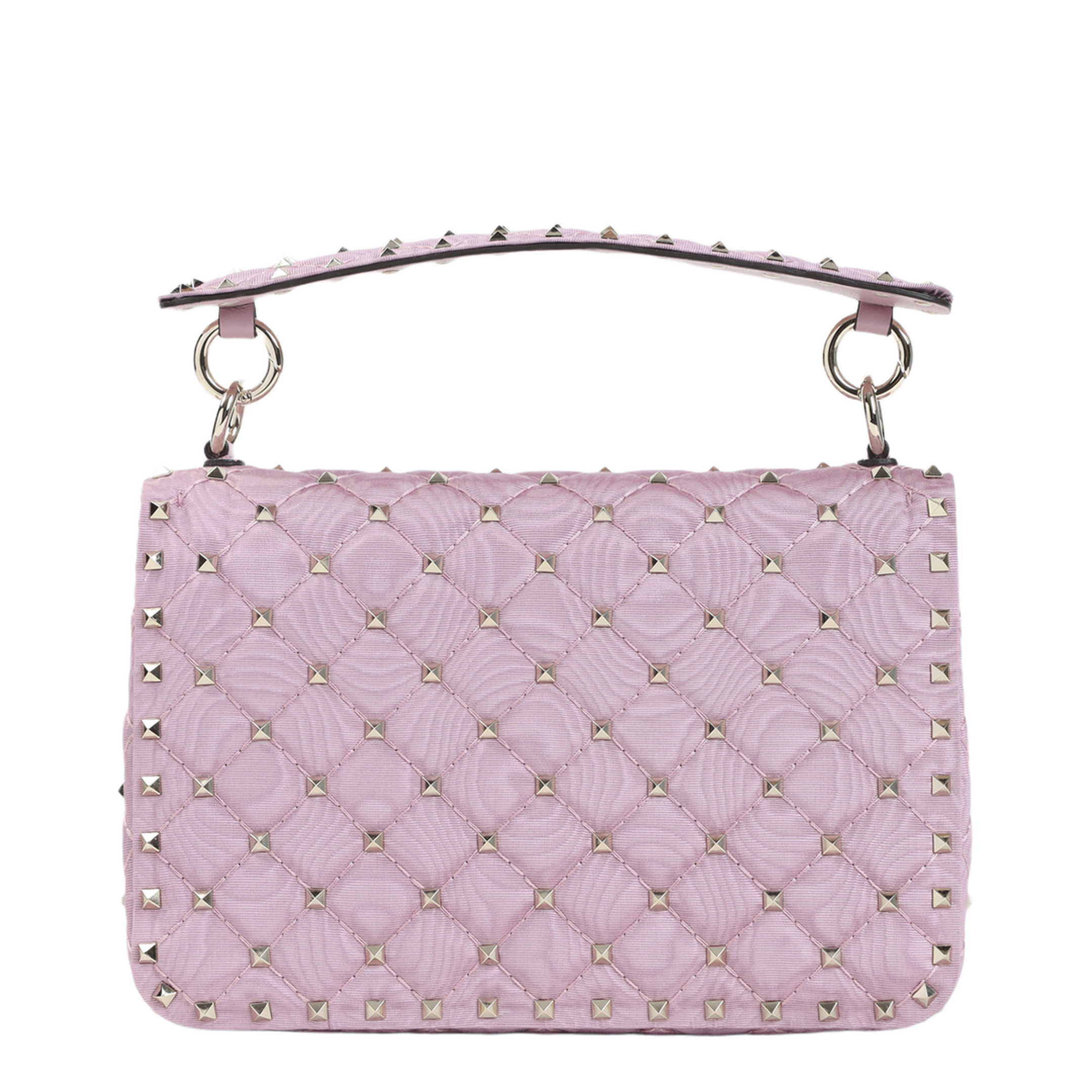 Pink Fabric Rockstud Handbag - Image 2