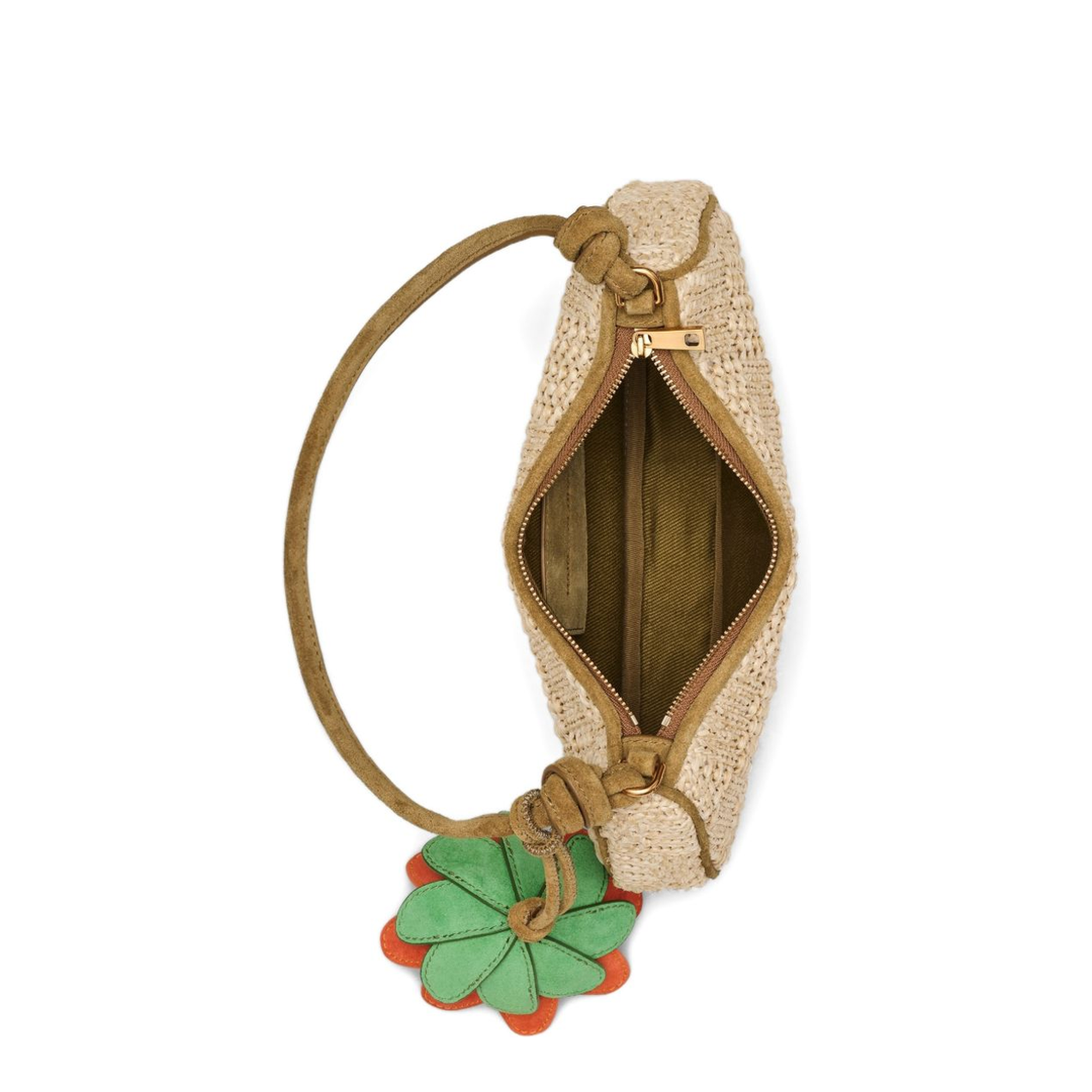 The Summer Woven Charm Shoulder Bag - NATURAL - Image 3