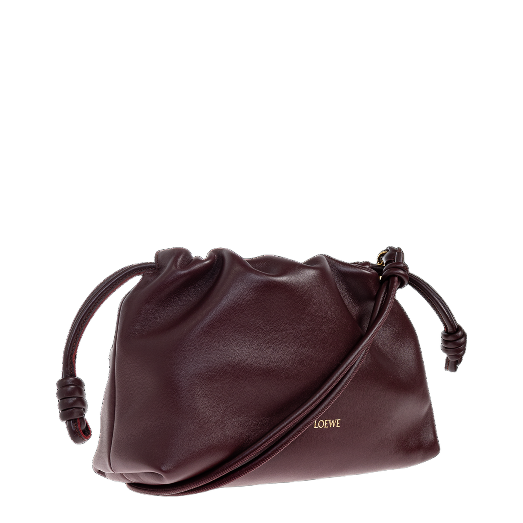 Flamenco Medium Leather Clutch Bag - Burgundy - Image 4