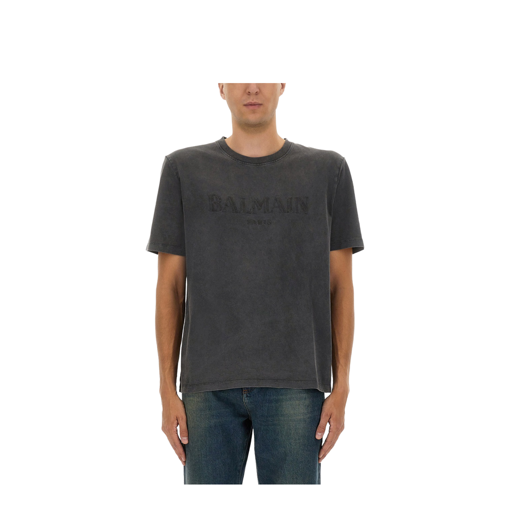 Vintage Embroidered T-shirt Grey - Image 1