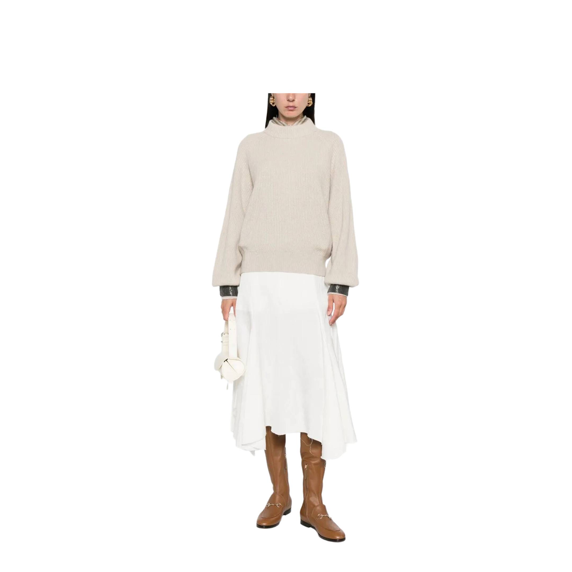 Ribbed Sweater with Jewel Cuffs - Image 2