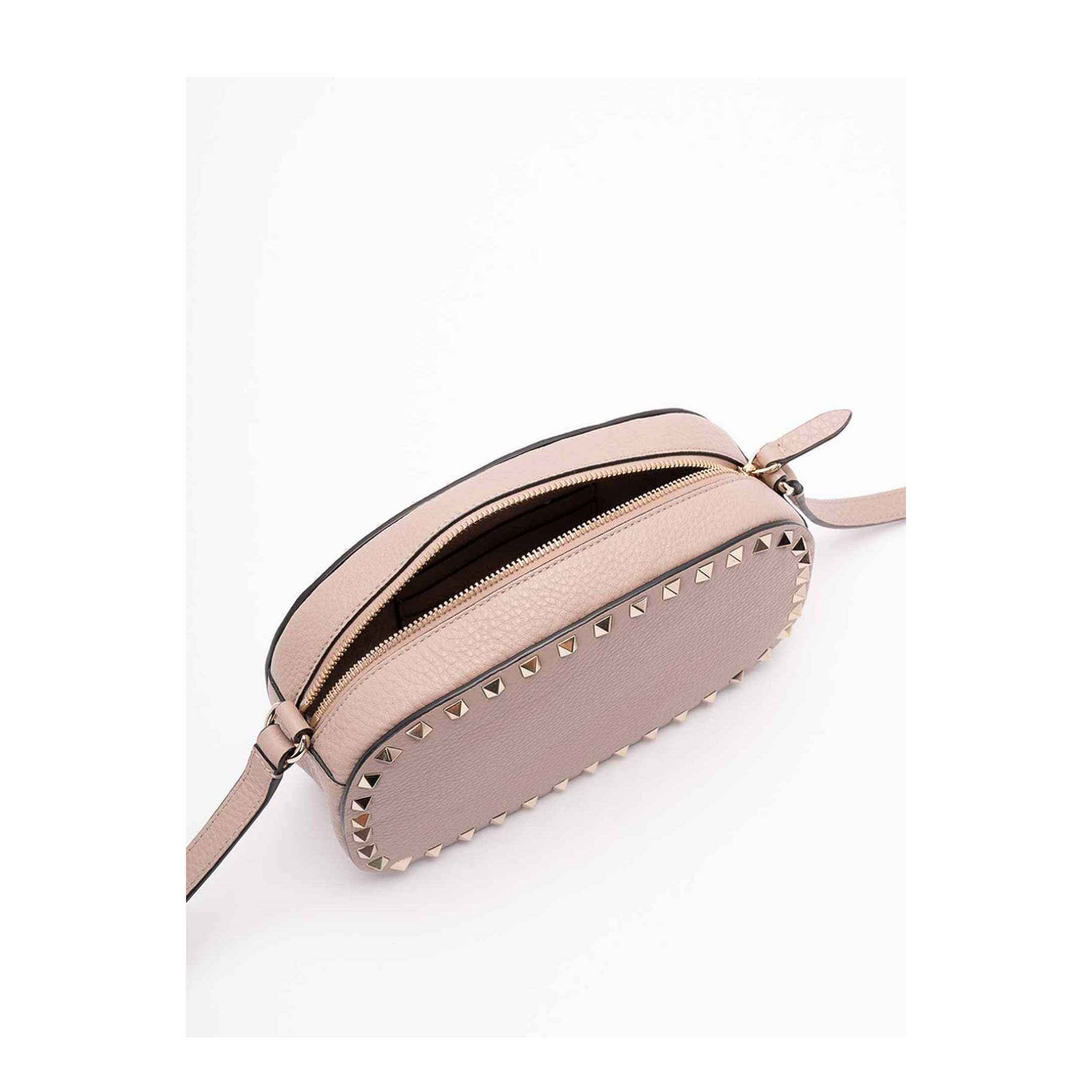 Rockstud Small Grainy Calfskin Crossbody - Poudre - Image 5