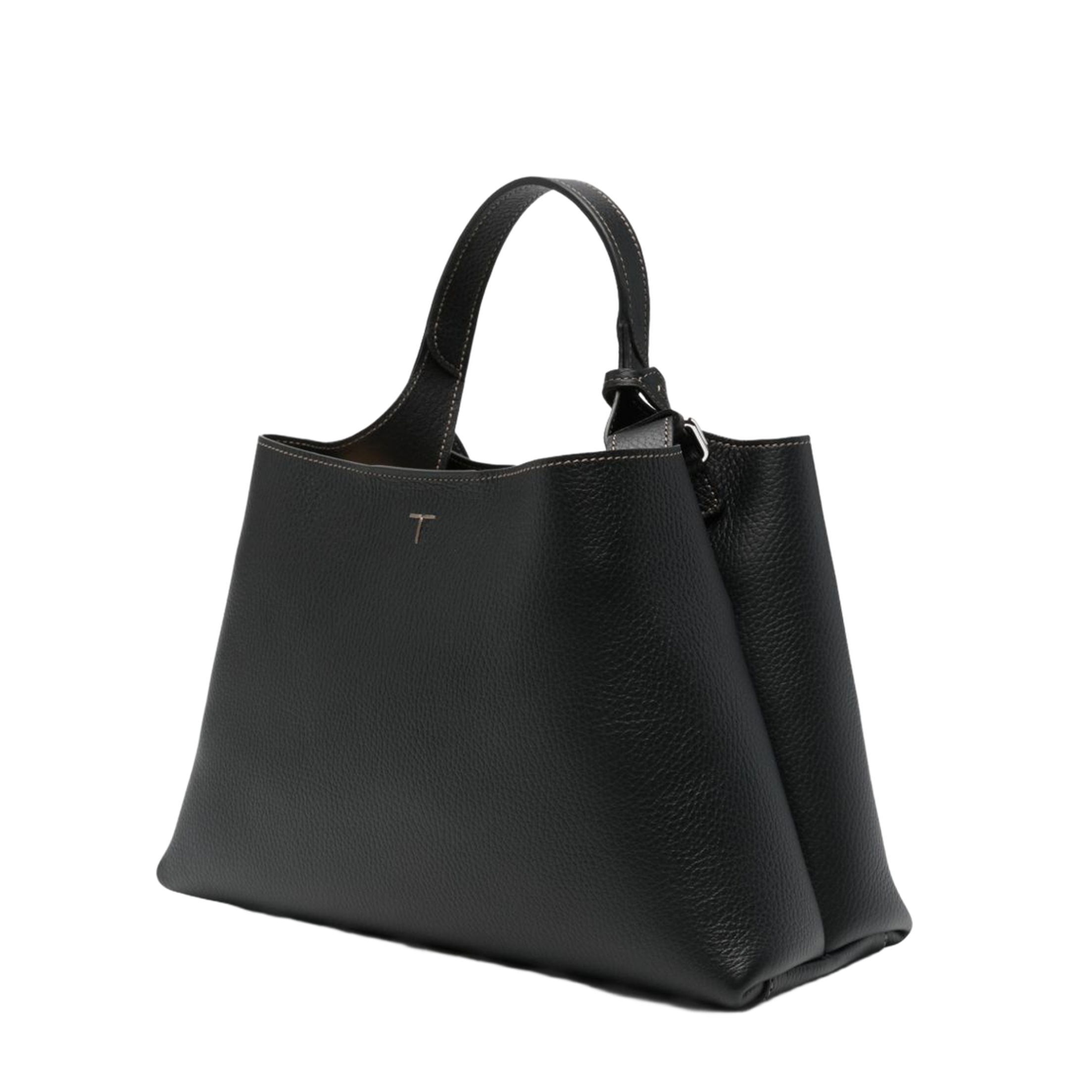 T Timeless Apa Calf Leather Top-Handle Bag - Black - Image 3