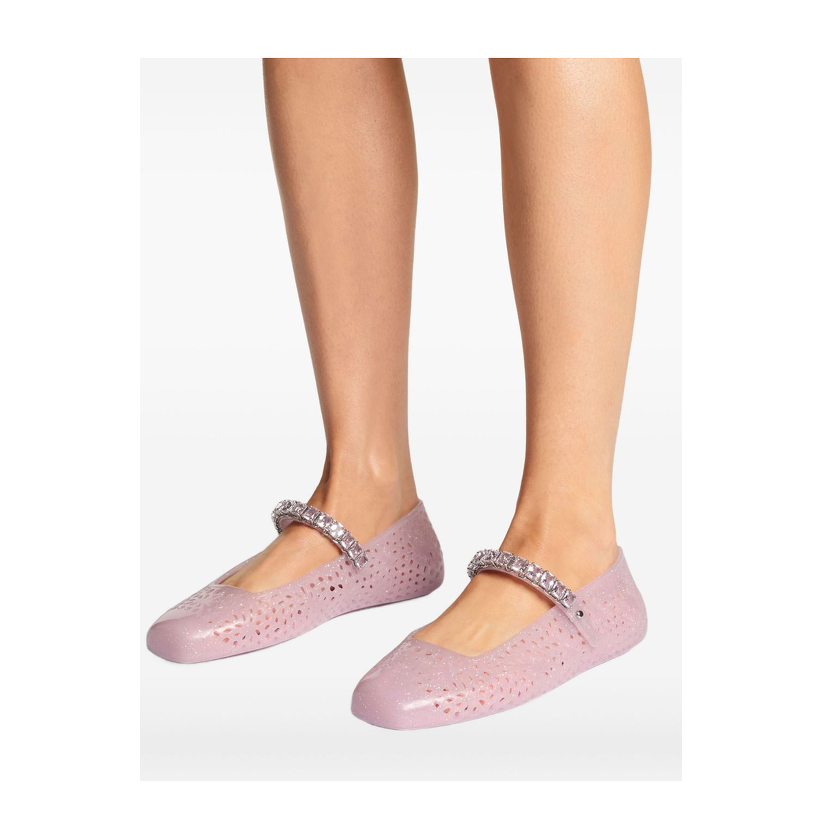 Cotton Candy Jelly Ballerina Flats with Crystal - Image 5