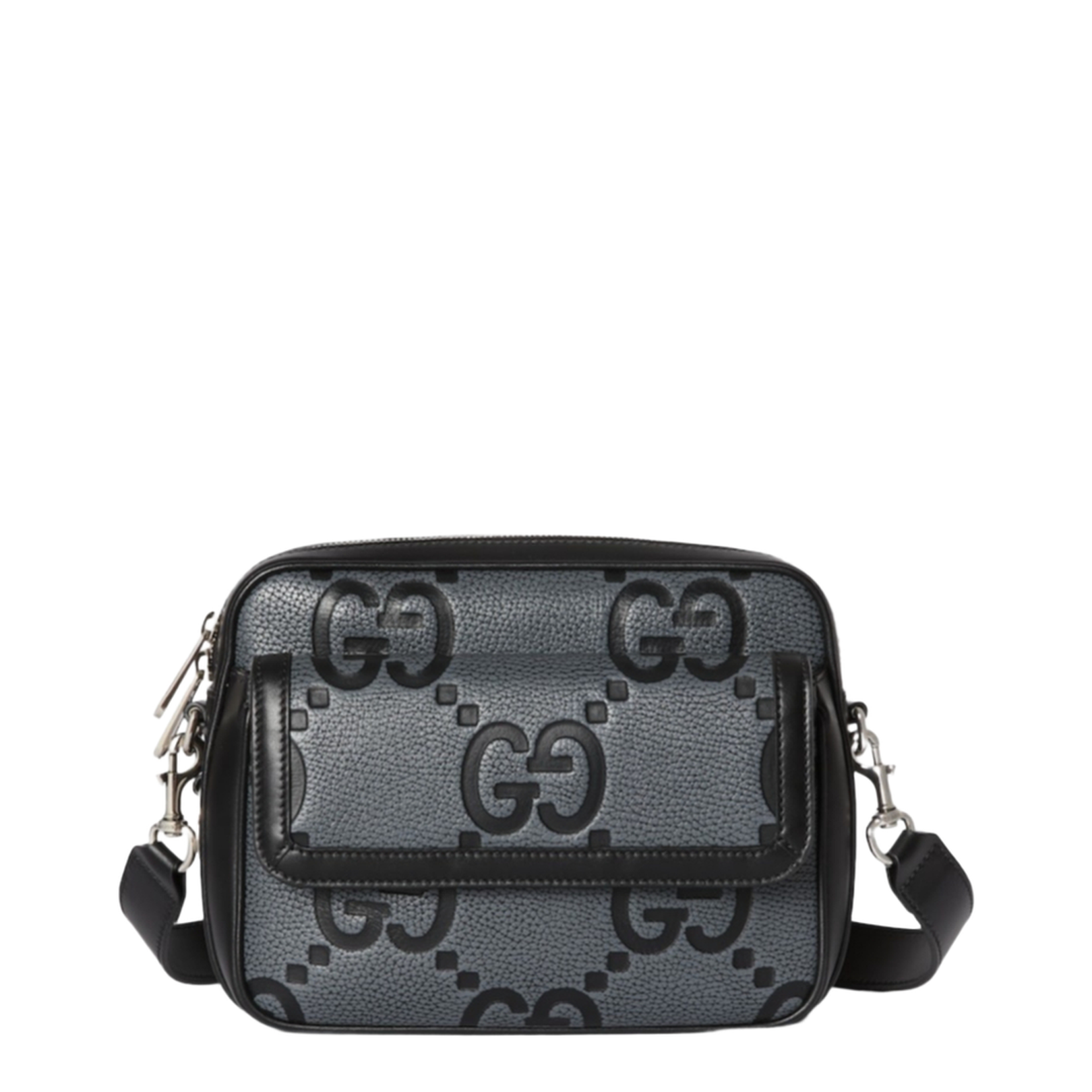 GG Jumbo Small Leather Crossbody Bag - Black - Image 1