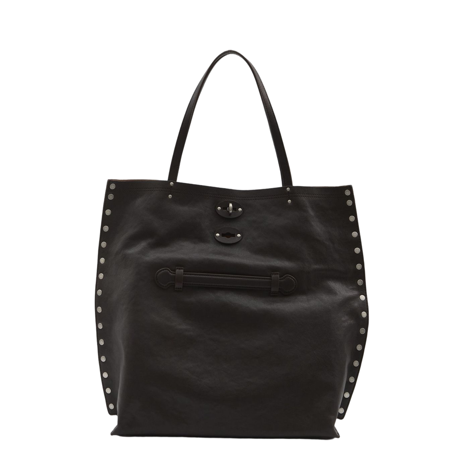 A’Spasso Medium Smooth Leather Bag - Brown Carbone - Image 1