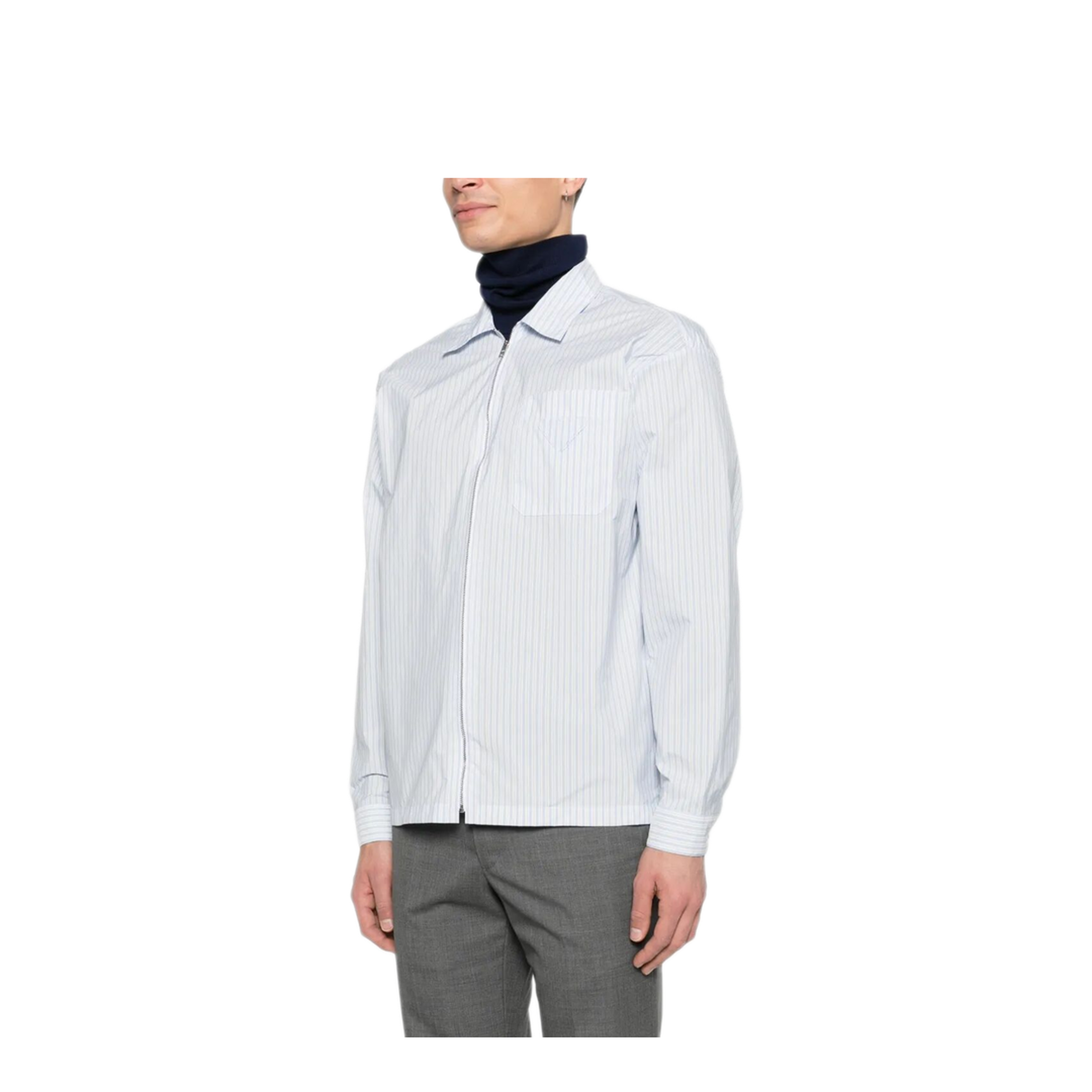 Striped Shirt With Full Zip - Image 2