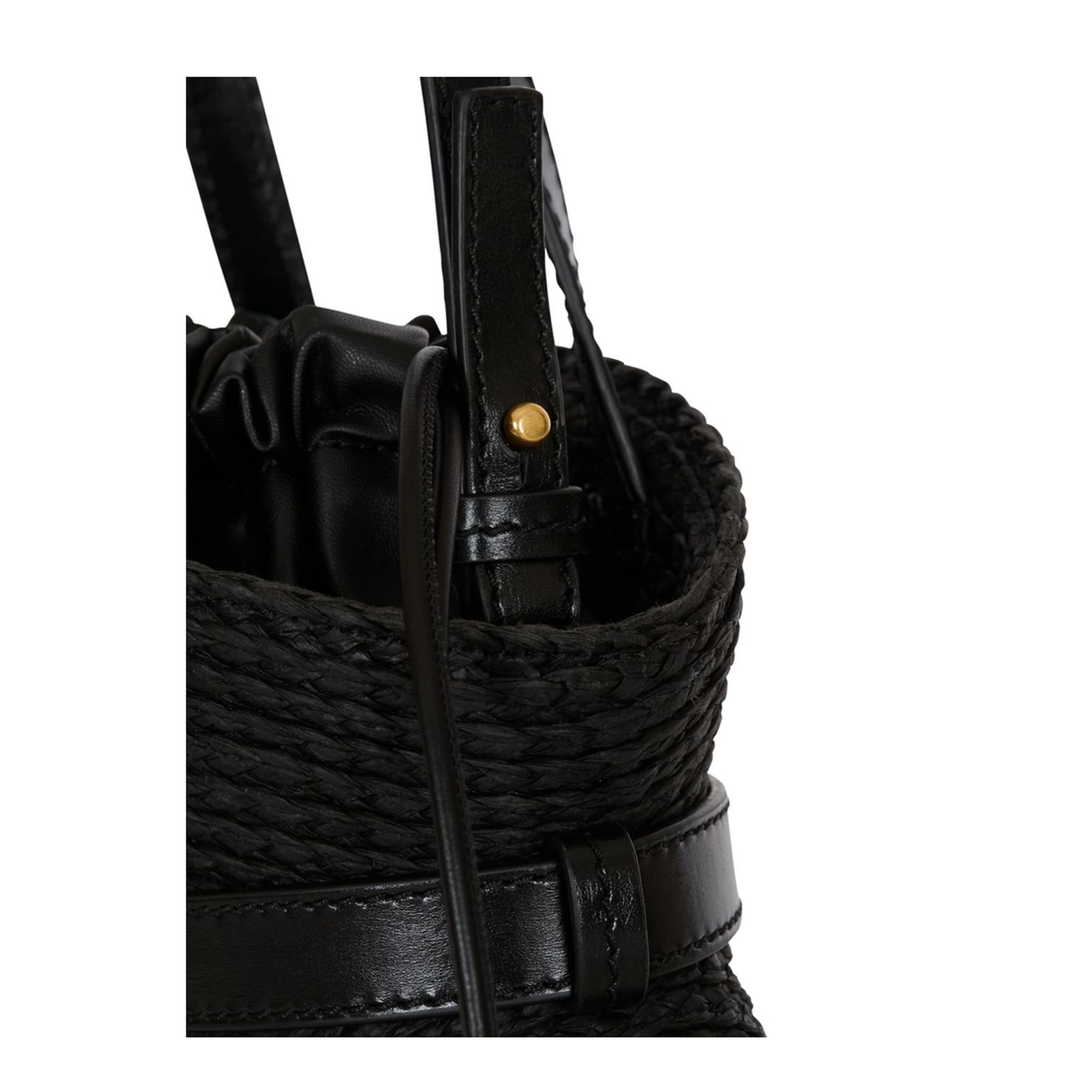 Shuffle Mini Bag in Calfskin and Raffia - Image 3