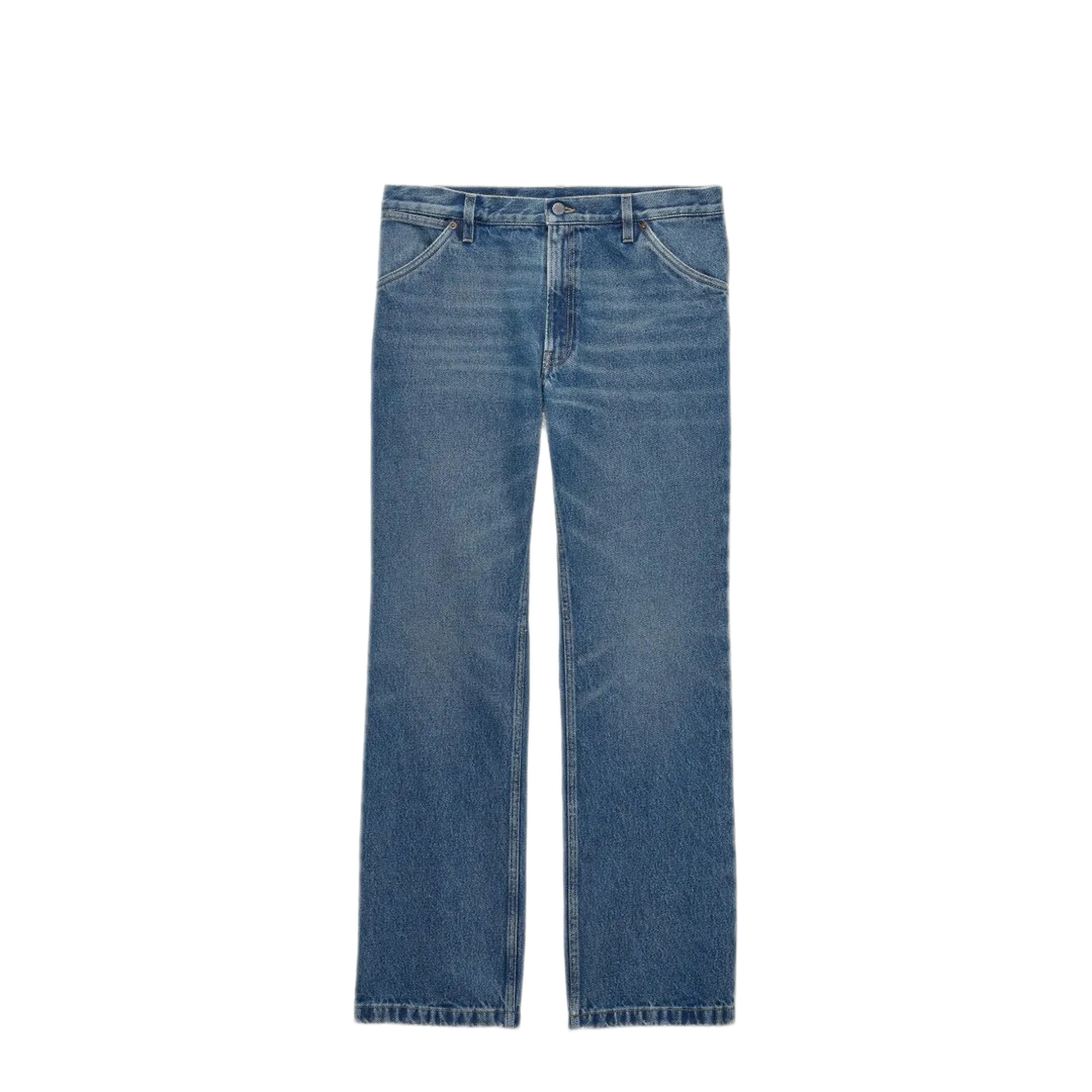 Tight Fit And Regular Waist Washed Denim Jeans - Image 1