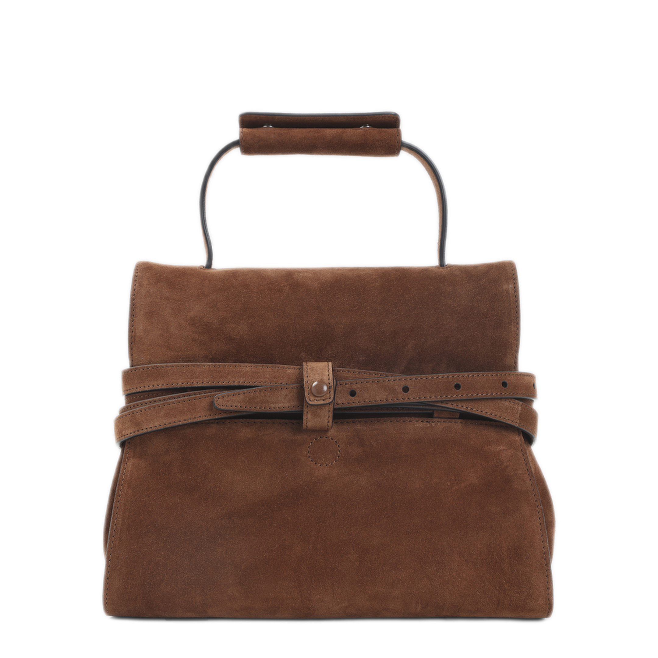 Handle Me Small Suede Hobo Bag - Brown - Image 4