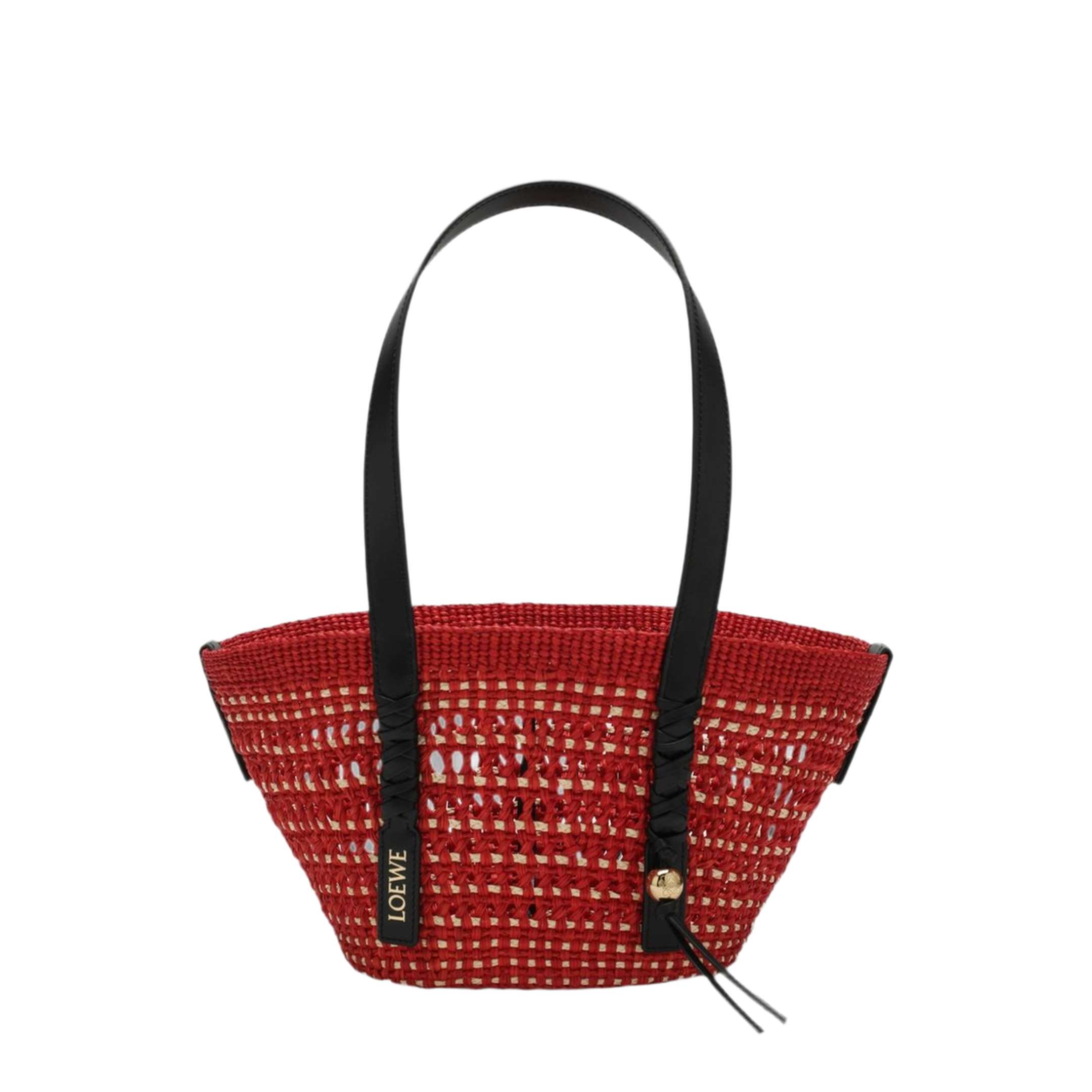 Paula’s Ibiza Small Braid Basket - Red/Natural - Image 1