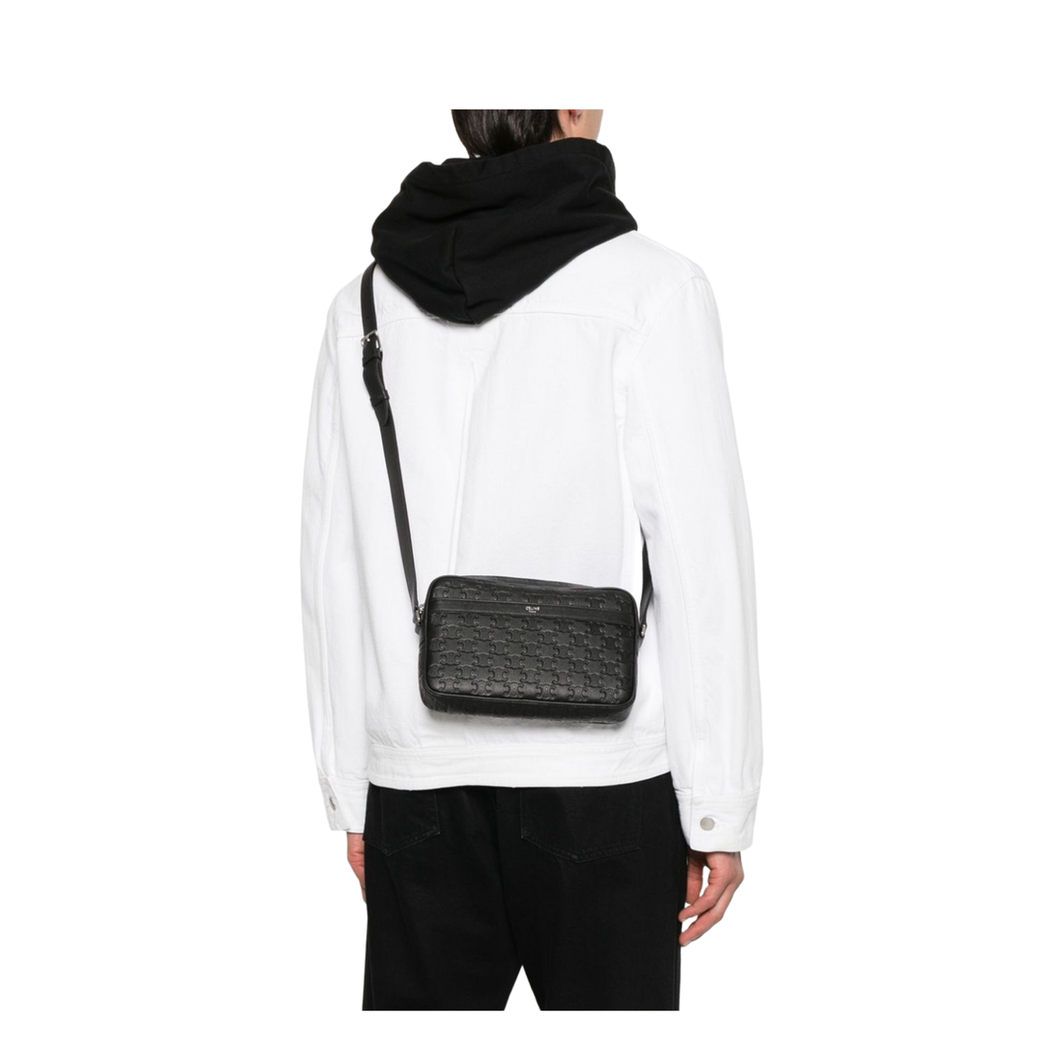 Triomphe Embossed Medium Messenger Bag - Image 4