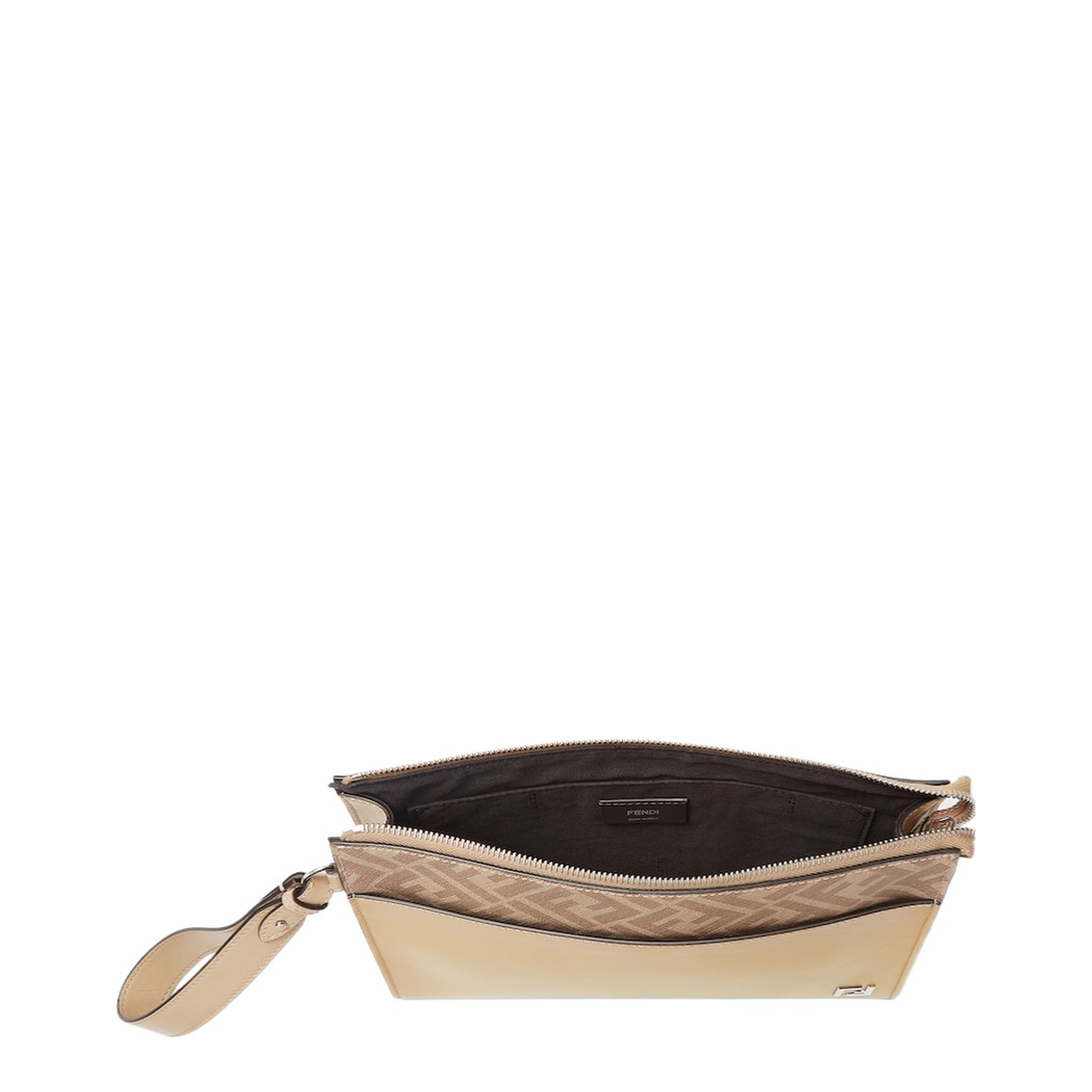 FF Squared Clutch Fabric Beige - Image 4