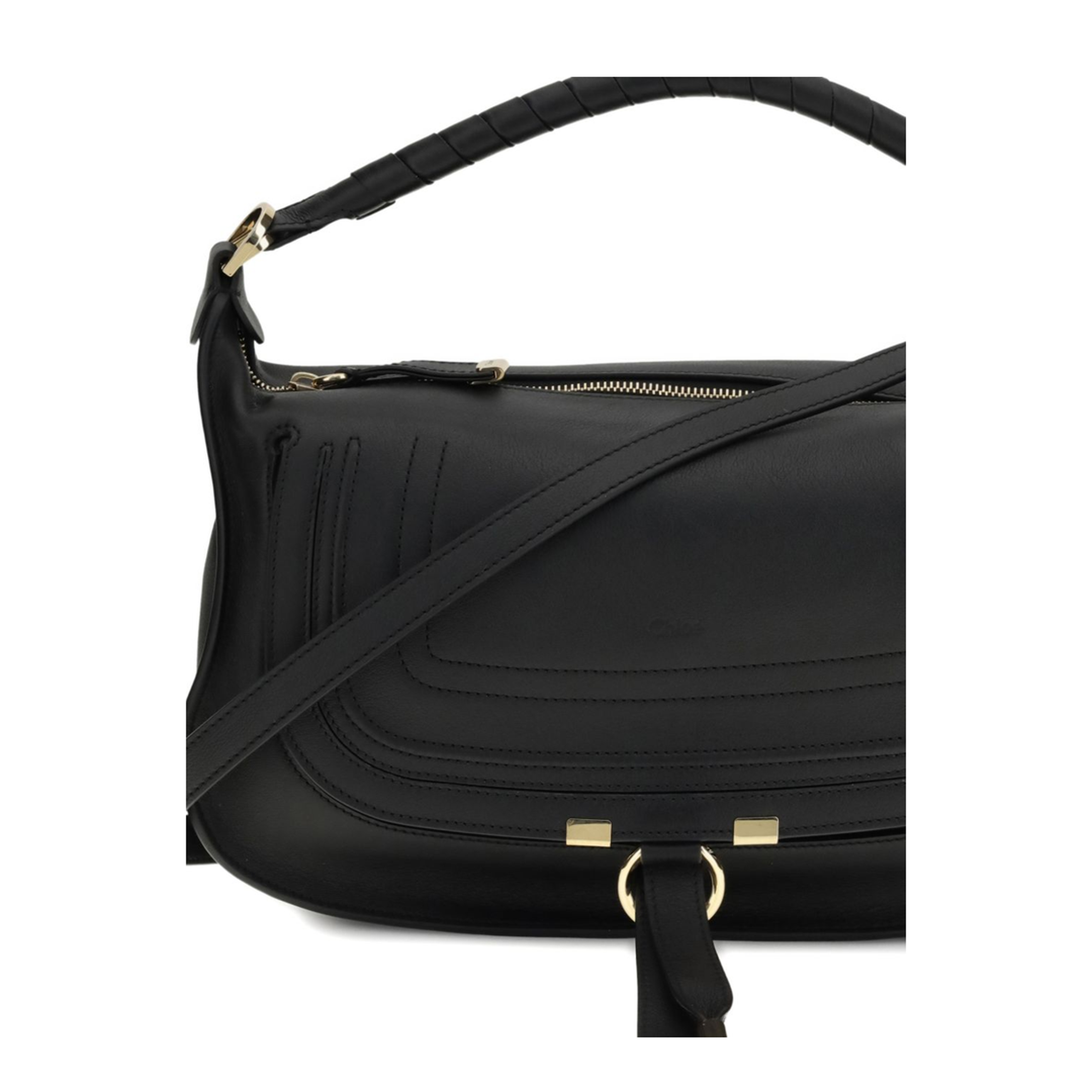 Marcie Small Calfskin Shoulder Bag - Black - Image 5