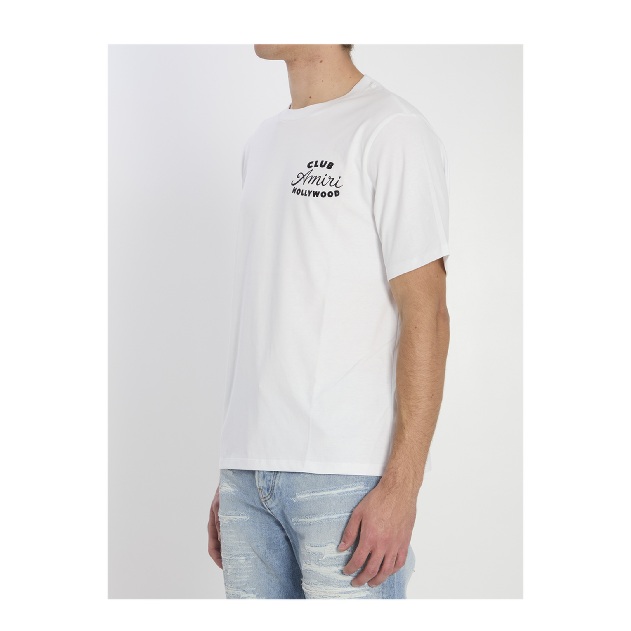 White Crewneck T-Shirt Cotton - Image 2