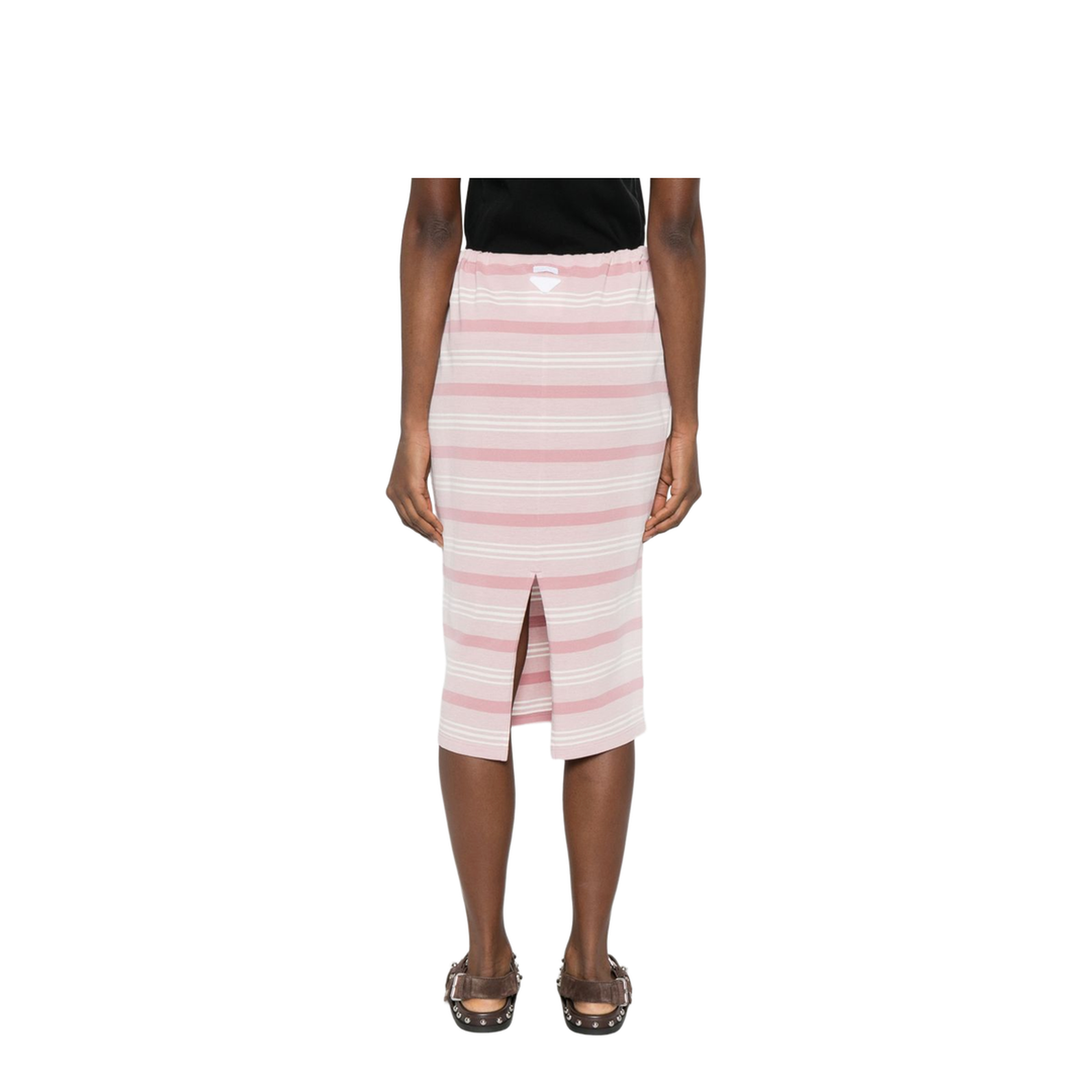 Striped Piqué Midi Skirt - Image 4