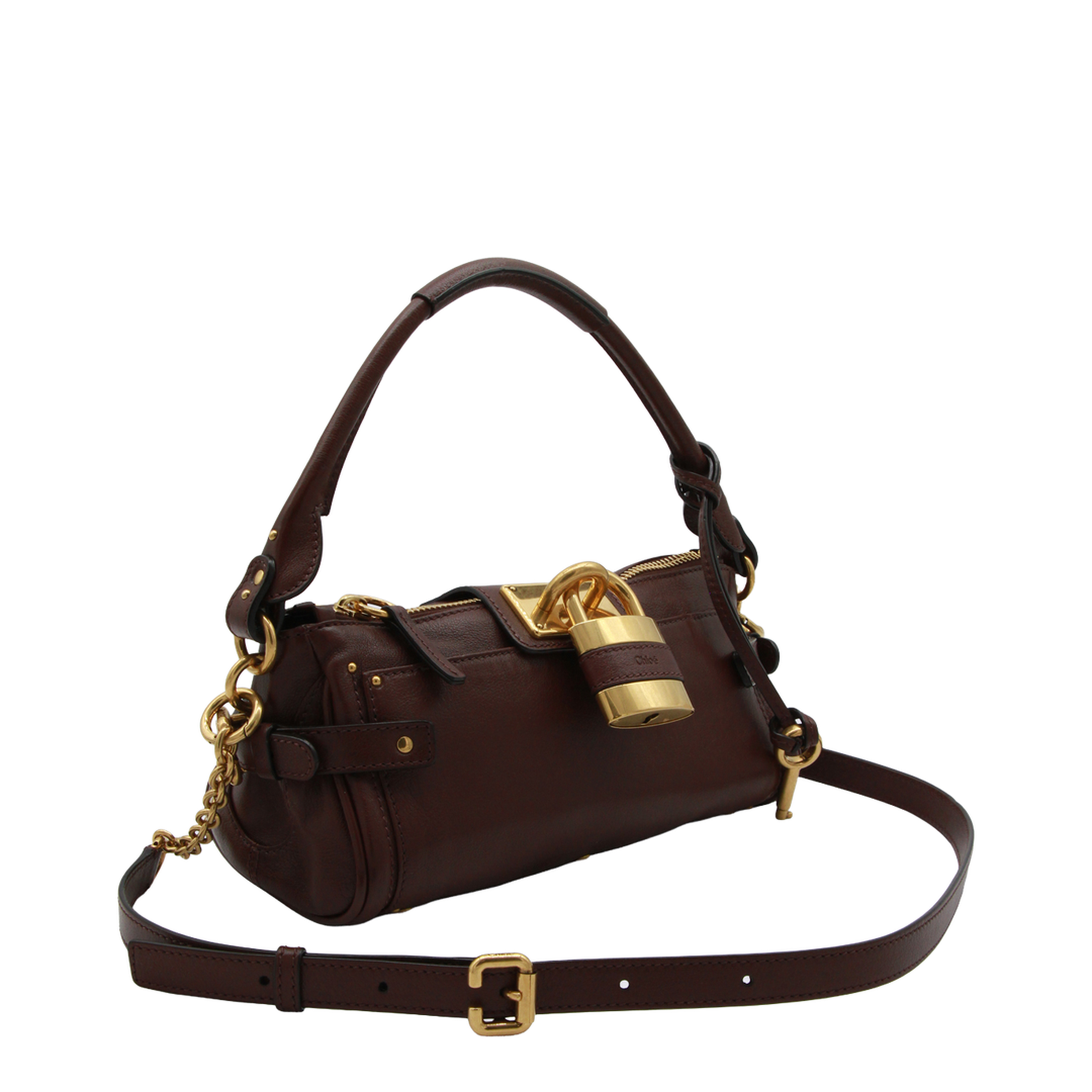 Paddington Small Grained Buffalo Leather Shoulder Bag - Crafty Brown - Image 4