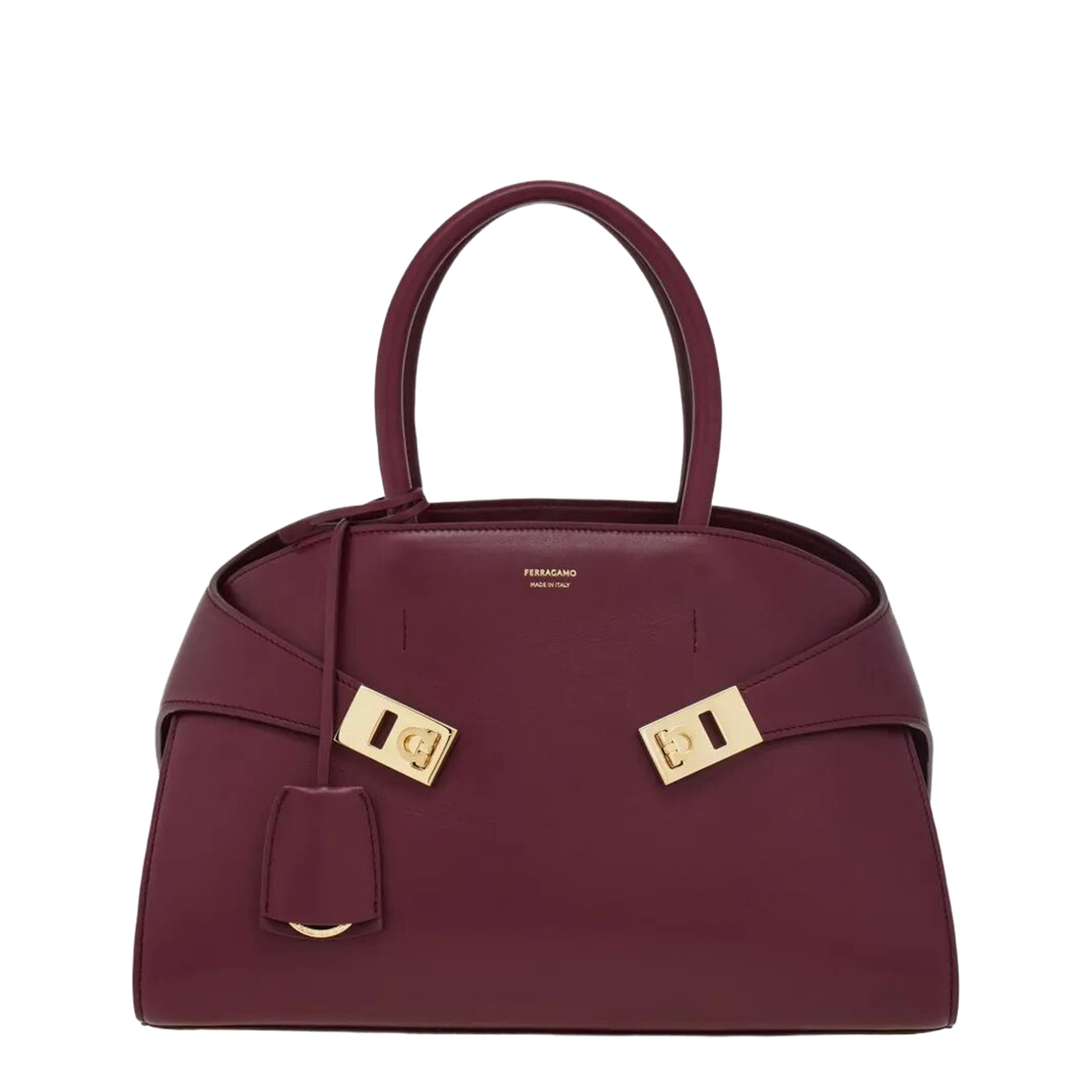 Hug M Handbag Leather Plum - Image 1