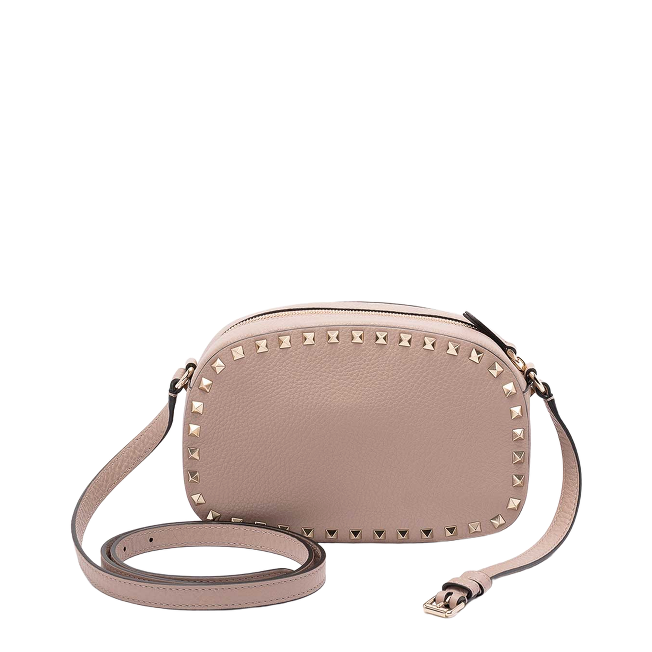 Rockstud Small Grainy Calfskin Crossbody - Poudre - Image 2